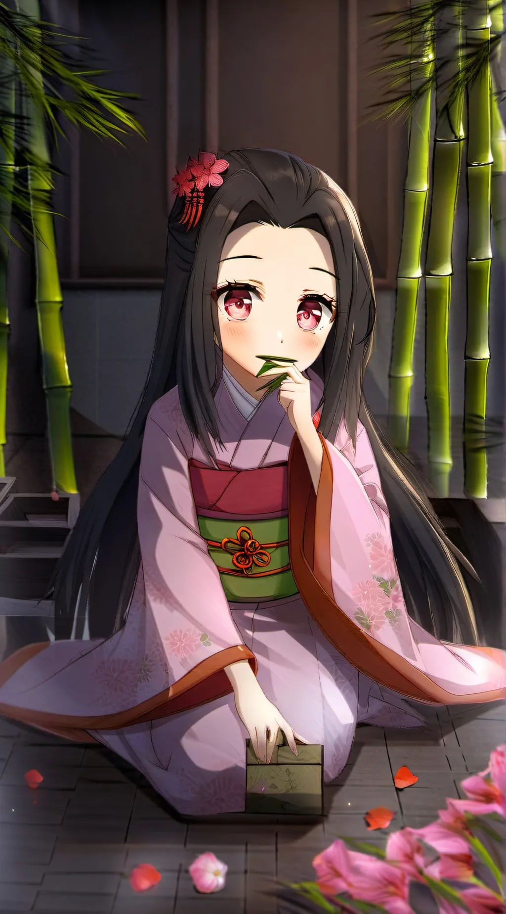 ai character: Nezuko Kamado  background