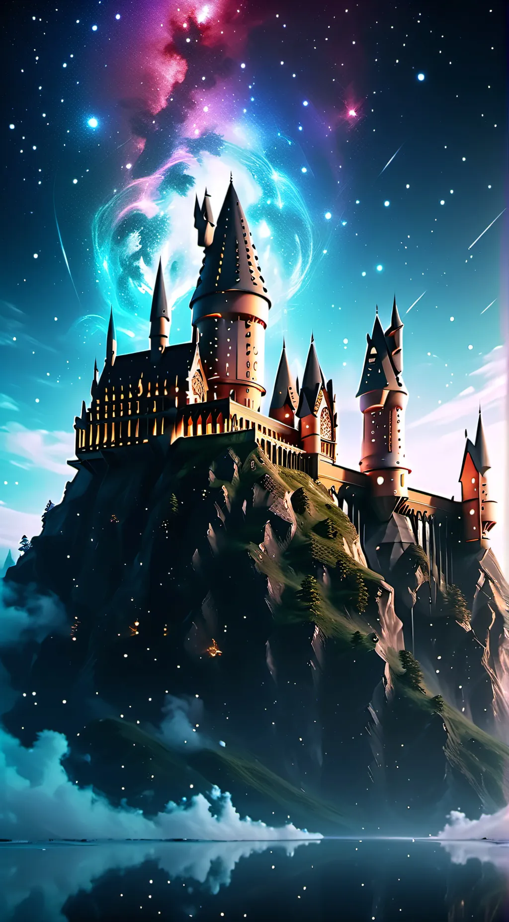ai character: Hogwarts❤️🧡💛💚🩵💙💜🩷🖤 background