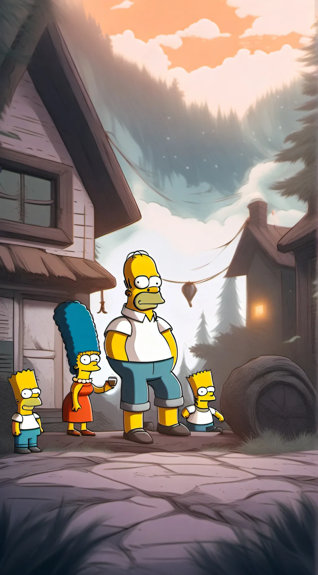 ai character: simpsons funny background