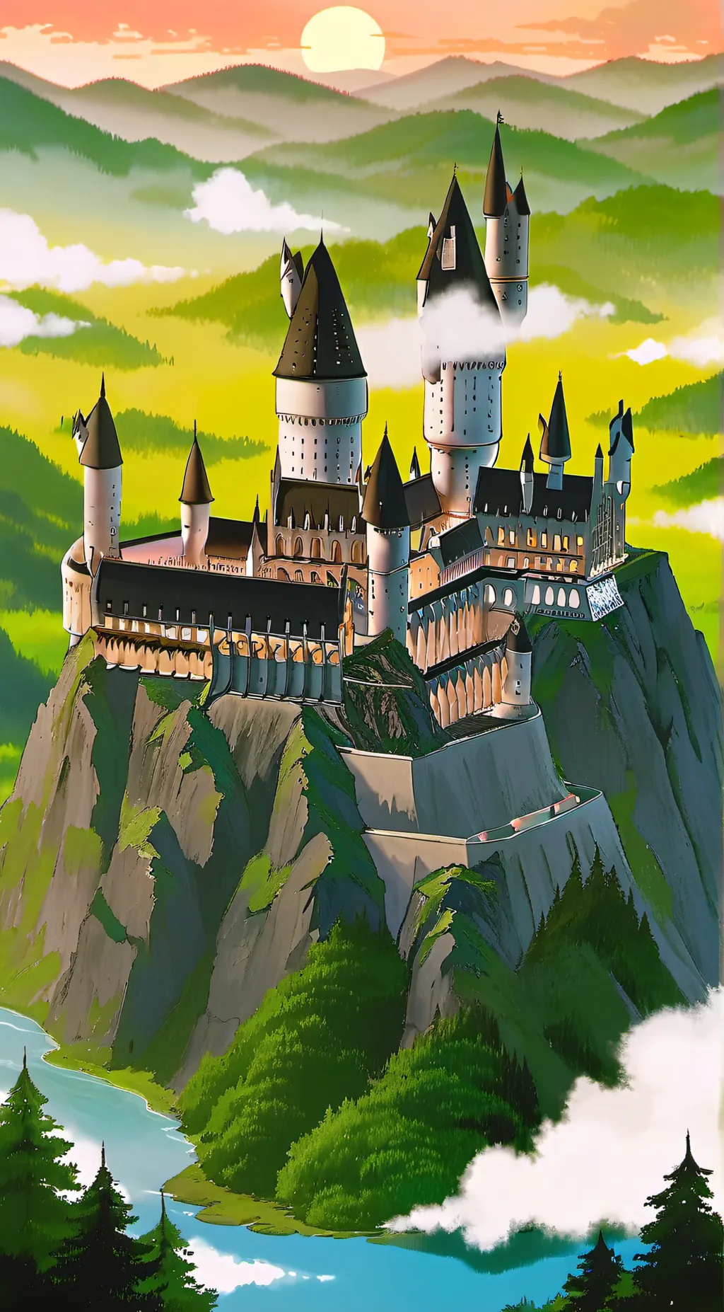 ai character: Hogwarts  background