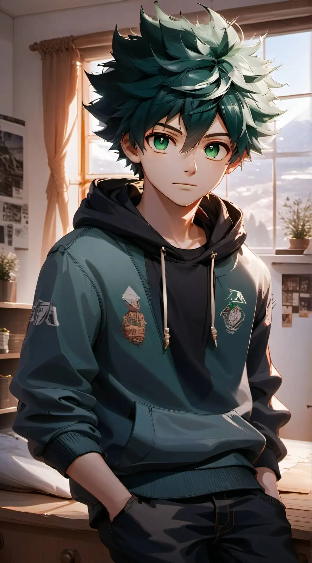 ai character: Deku  background