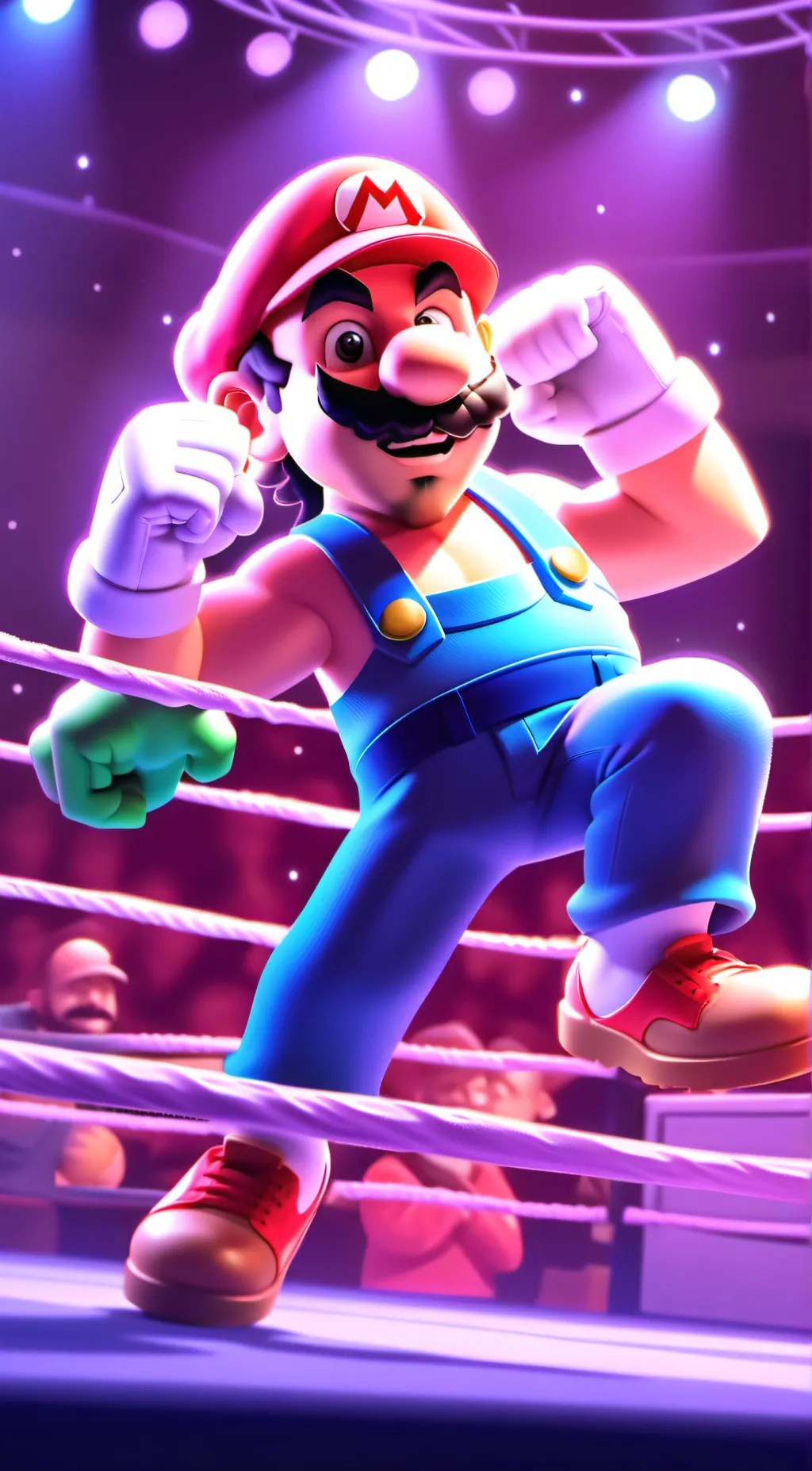 ai character: Mario boxer  background