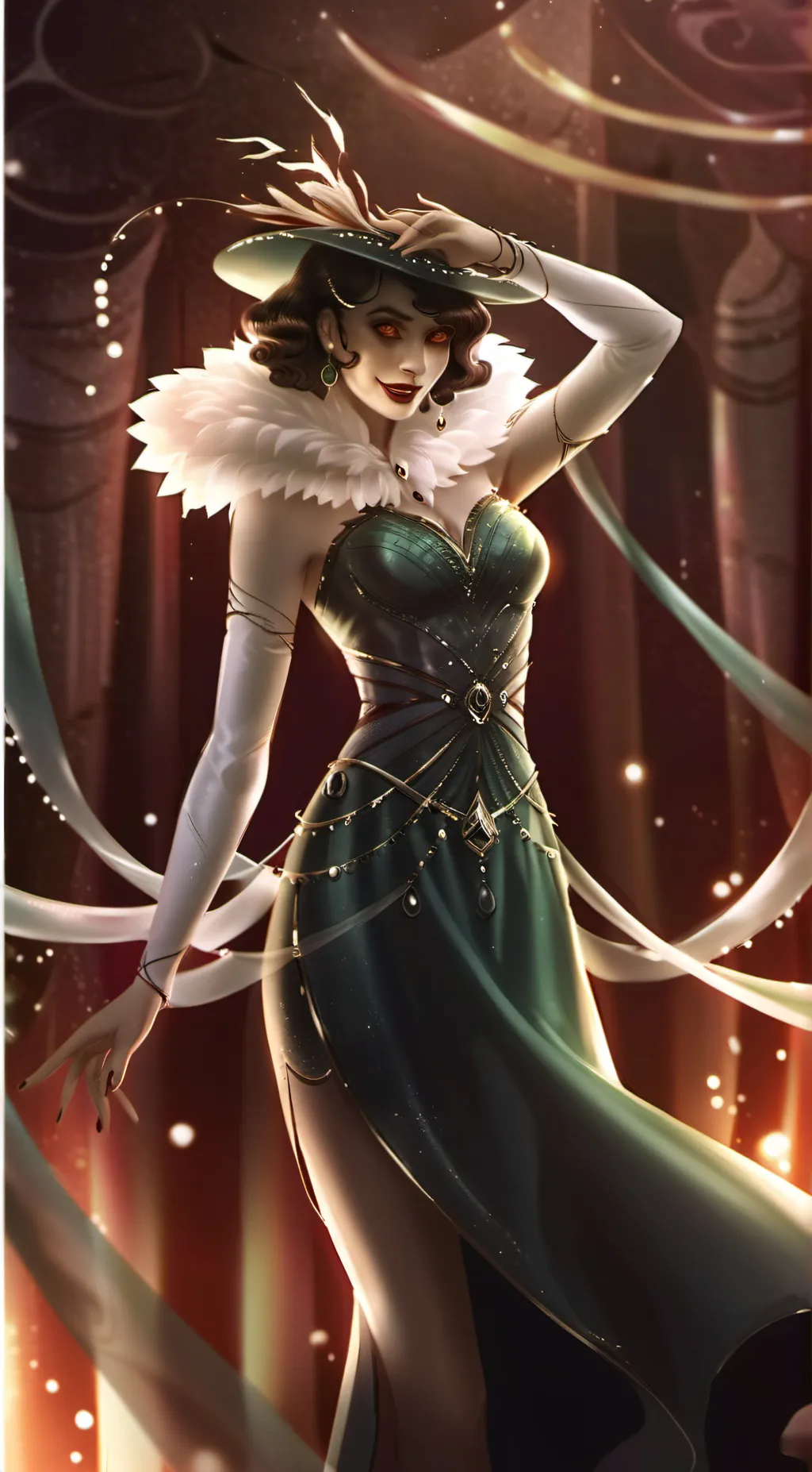 ai character: Alcina Dimitrescu  background