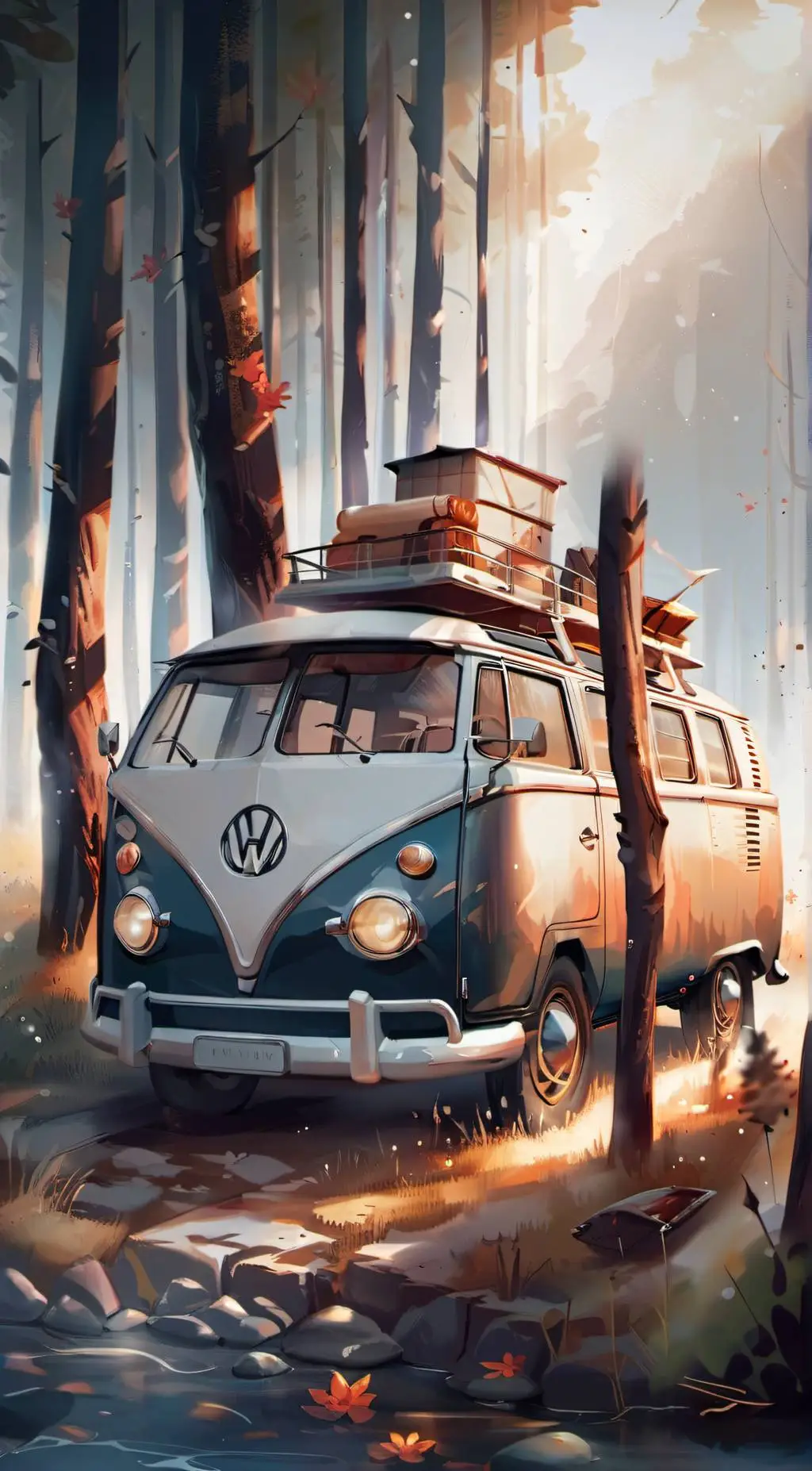 ai character: Kny road trip background
