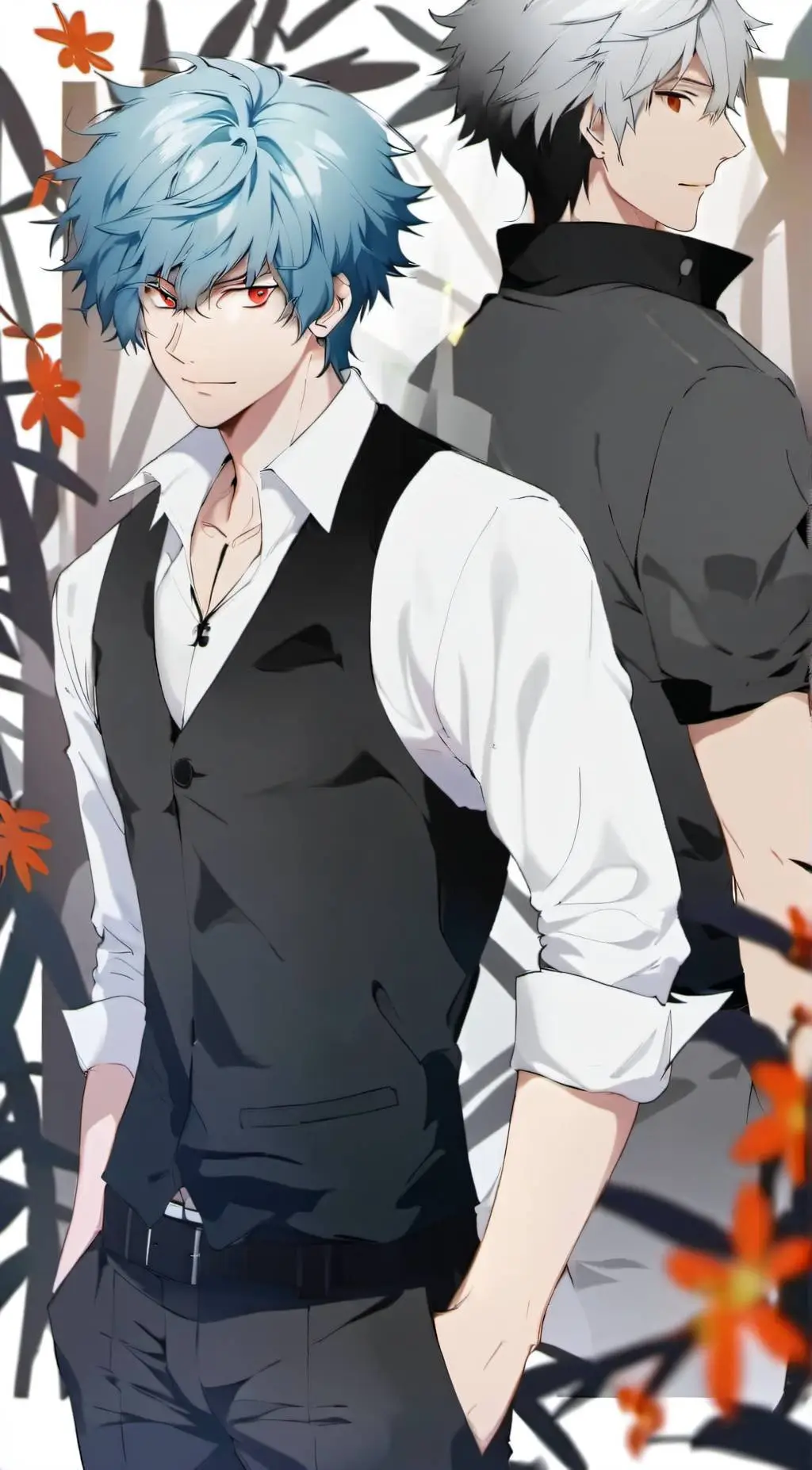 ai character: Bakugo and Deku  background