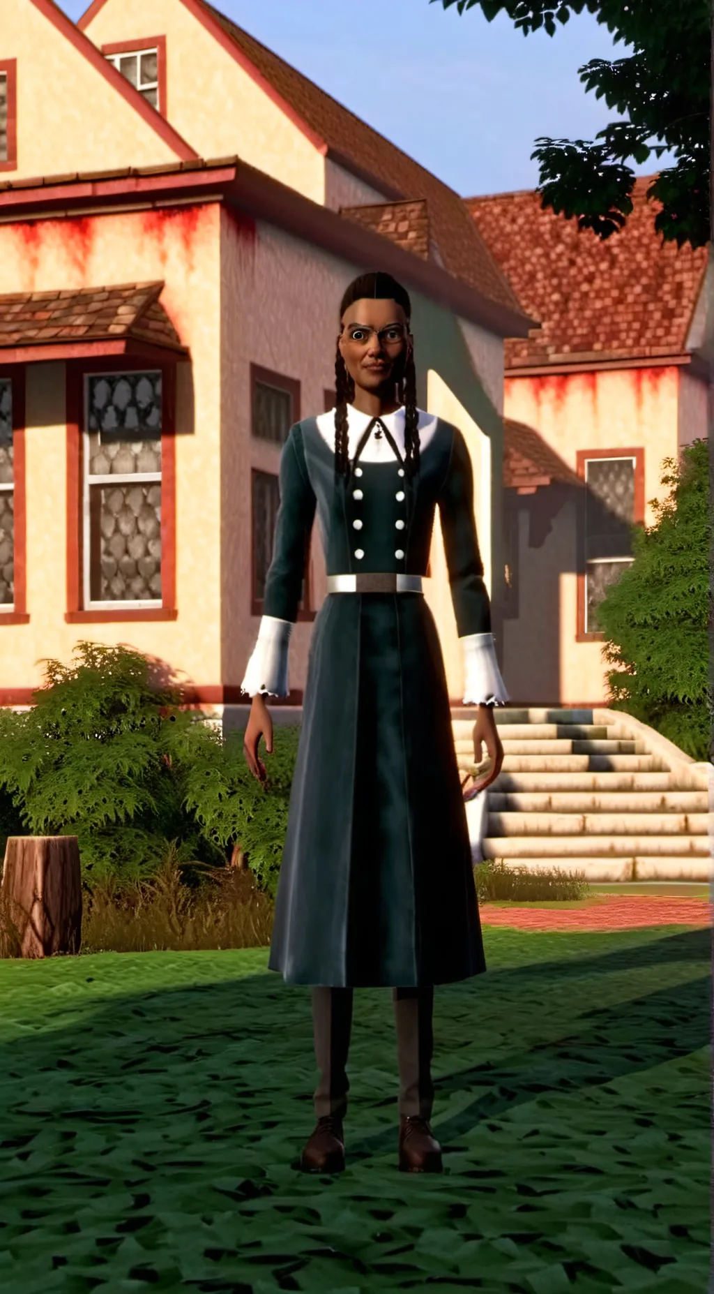 ai character: creepy girls background
