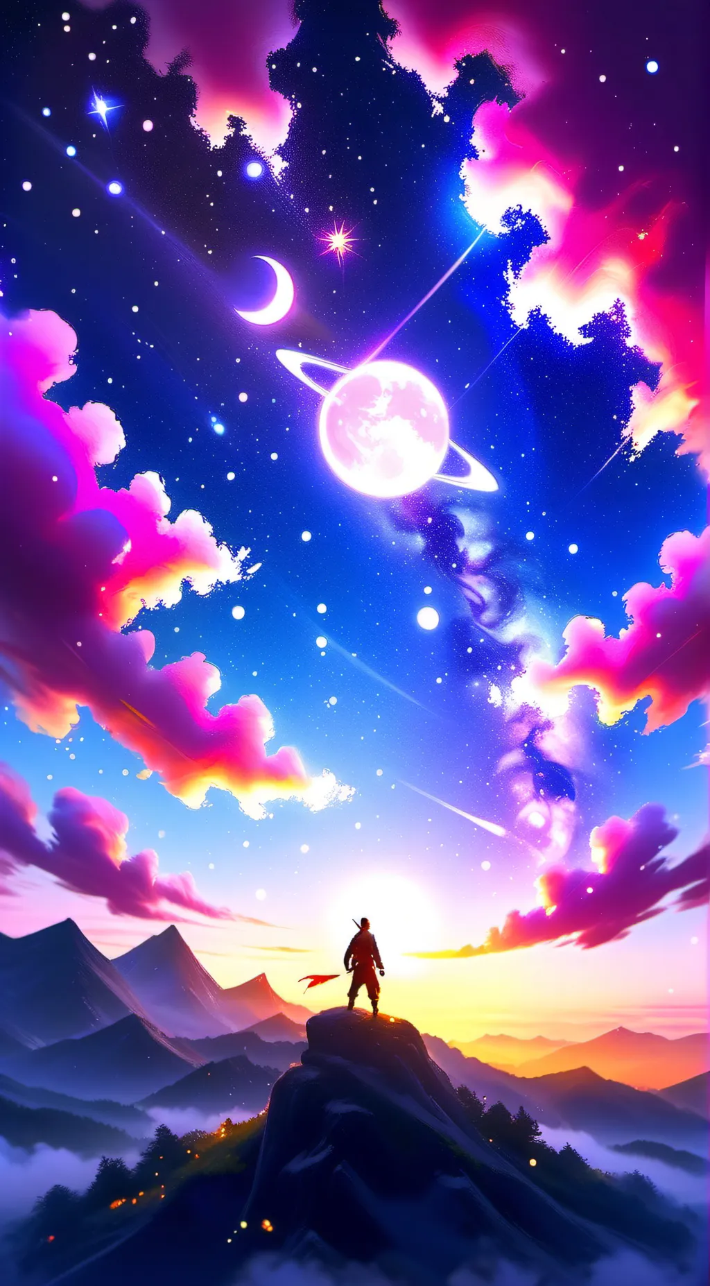 ai character: Sun and Moon show  background