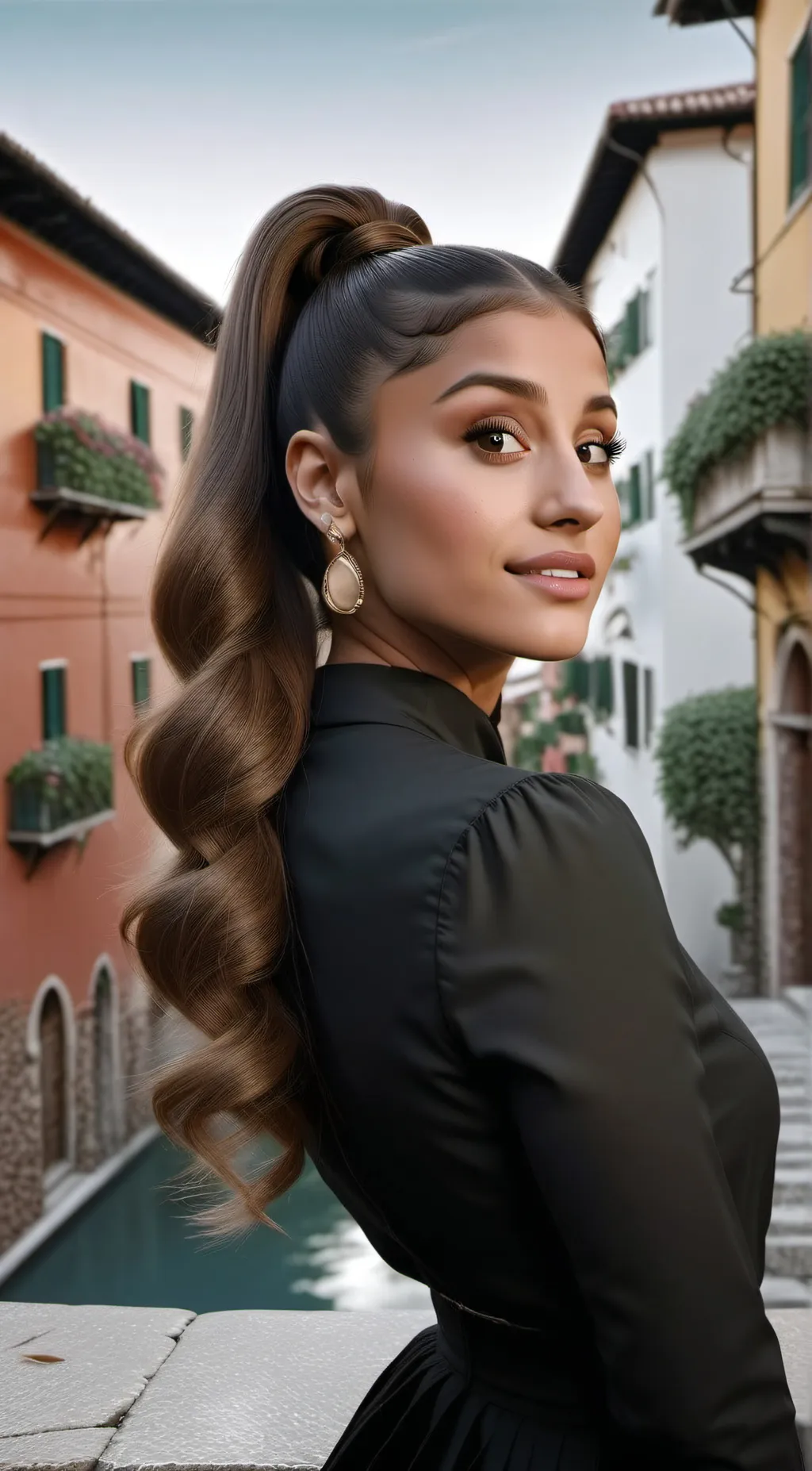 ai character: Ariana Grande  background