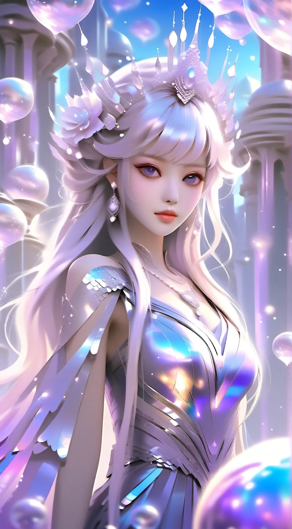 ai character: Snow queen background