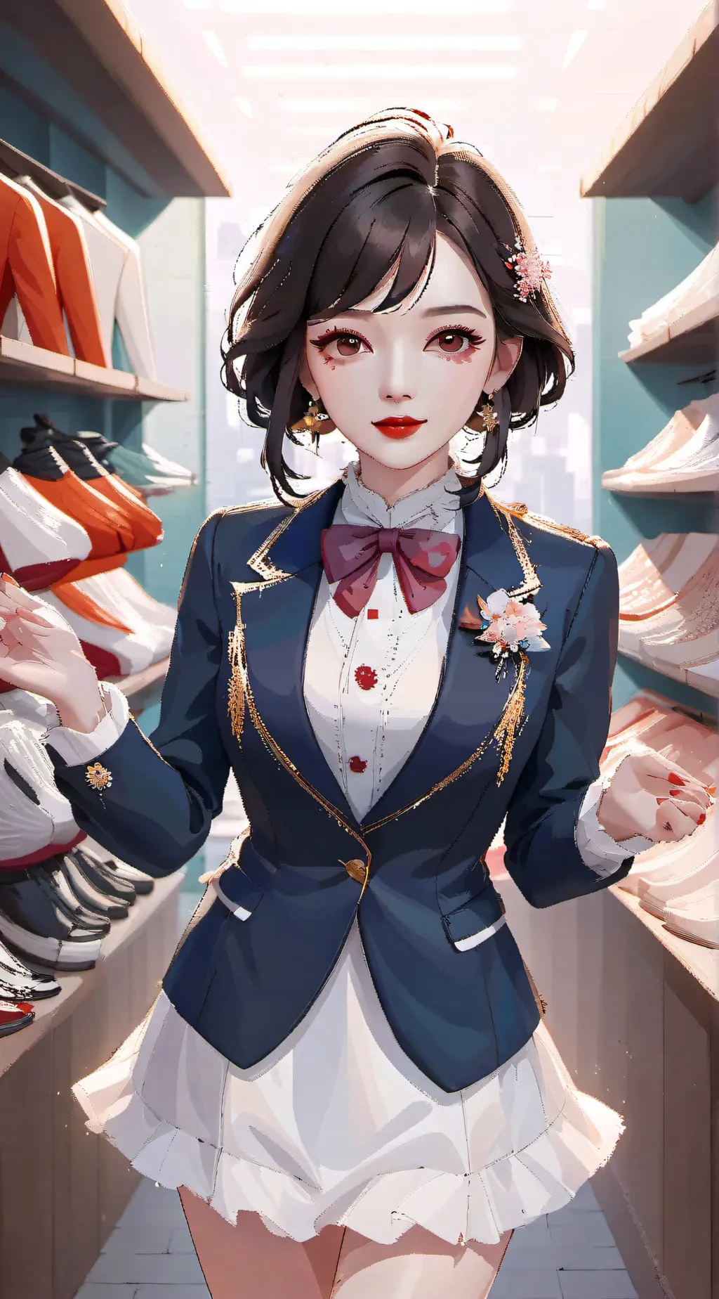 ai character: Costume store. background
