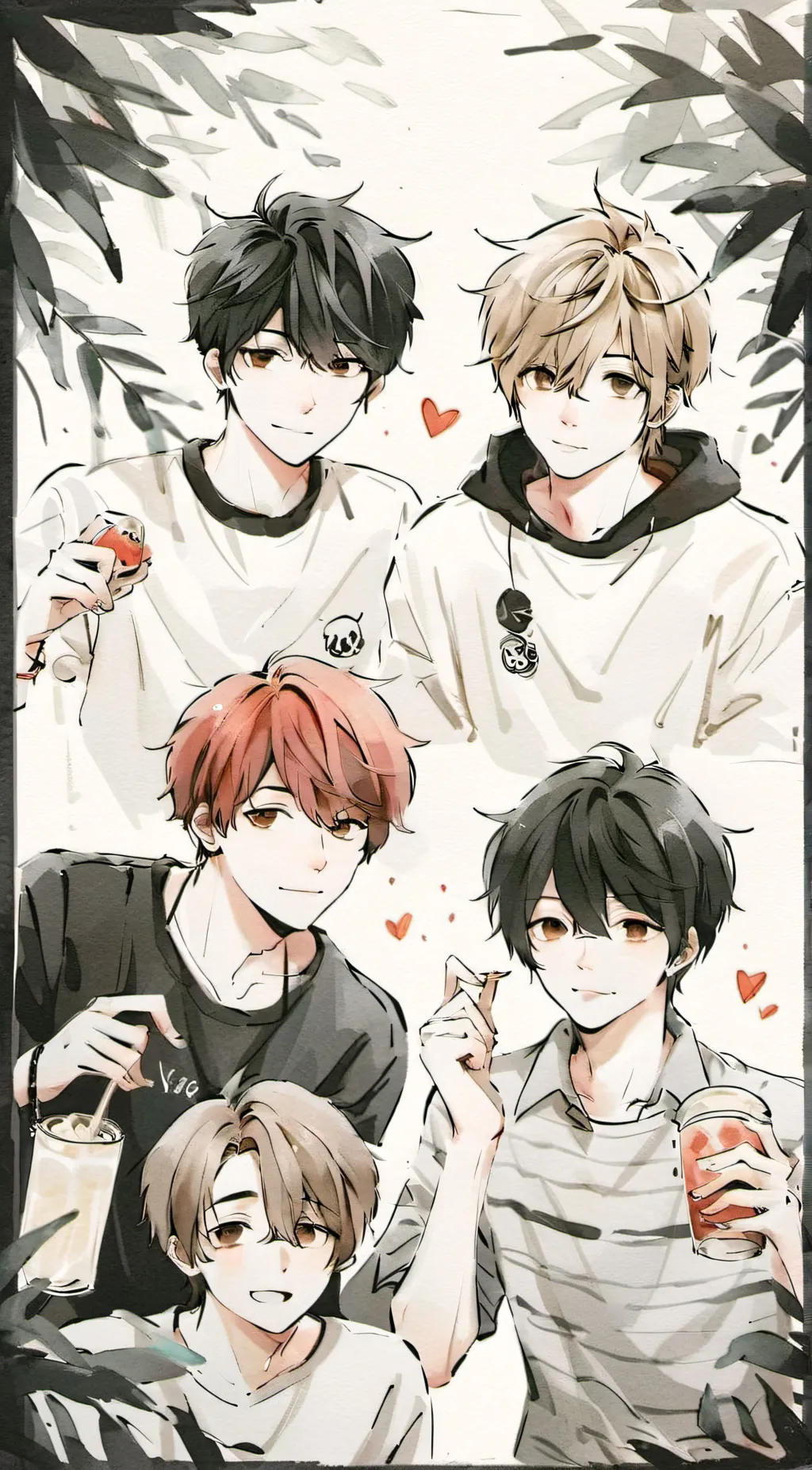 ai character: 5 boys background