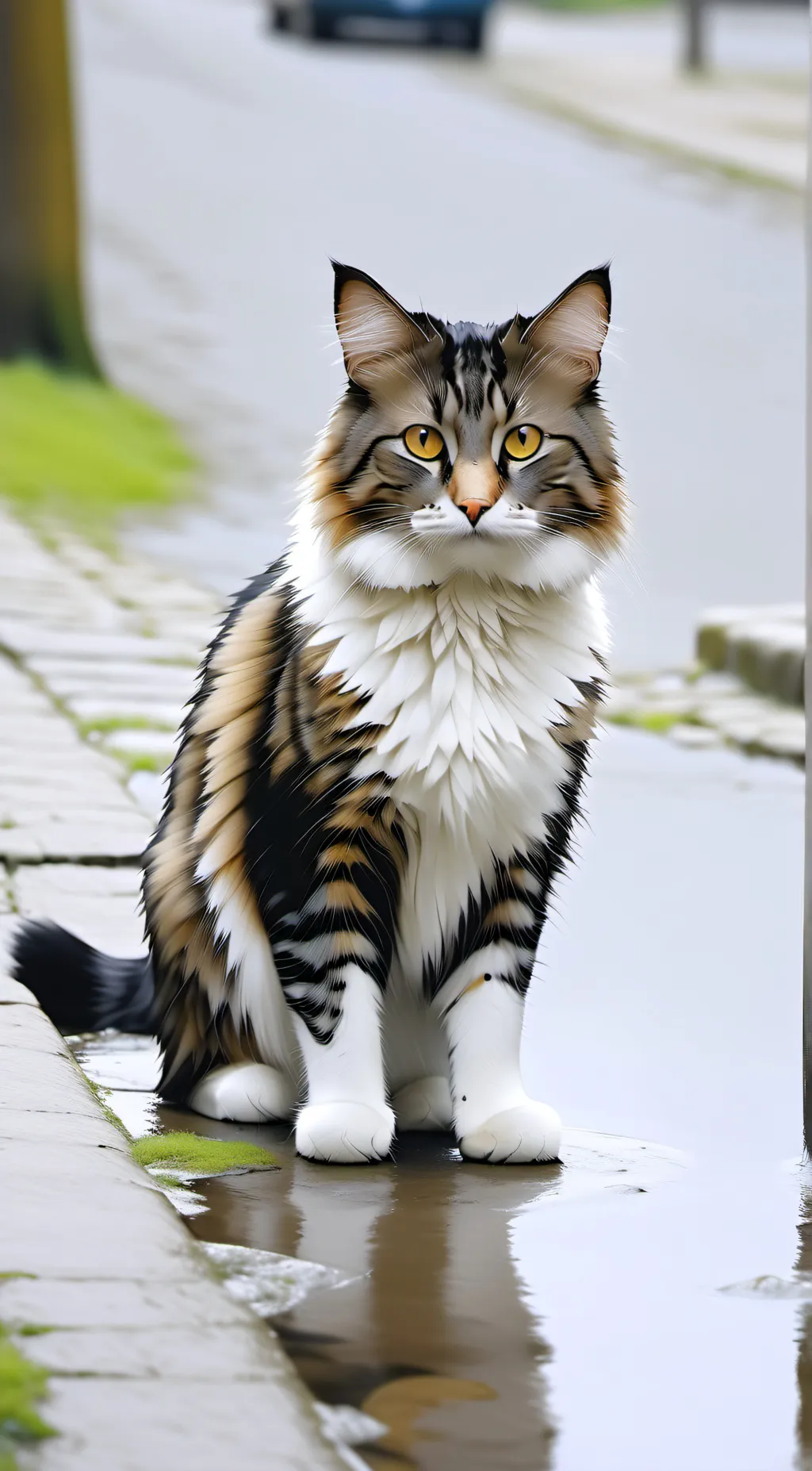 ai character: homeless cat background
