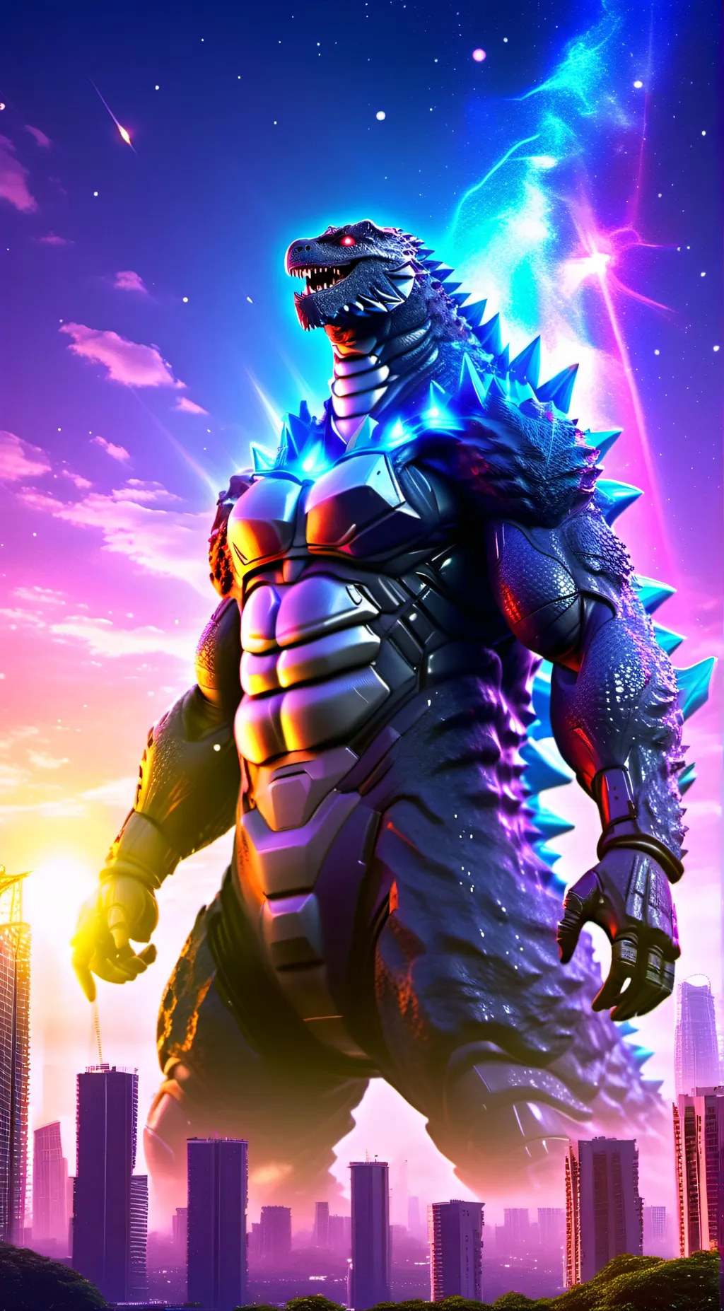 ai character: Godzilla background