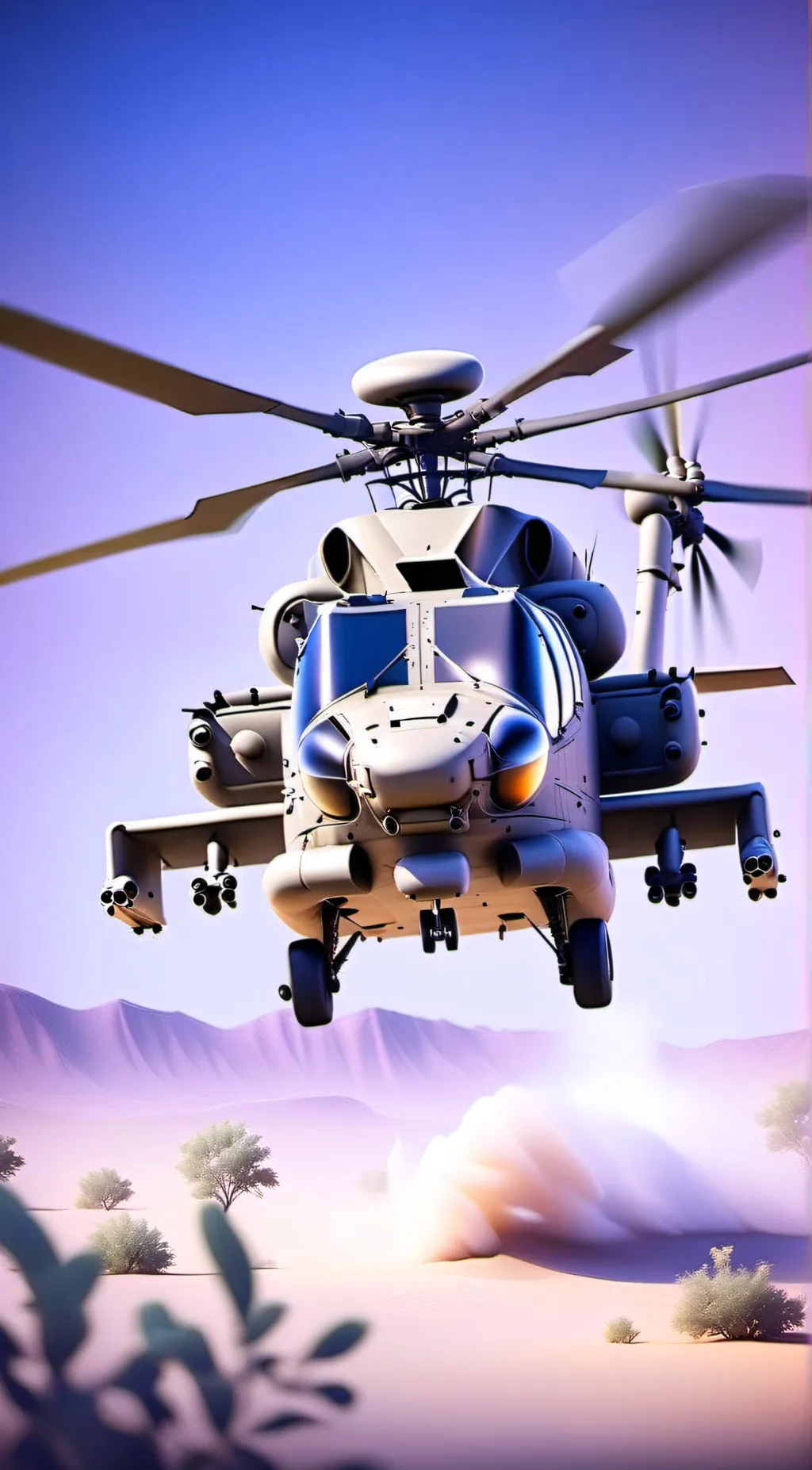 ai character: apache helicopter background