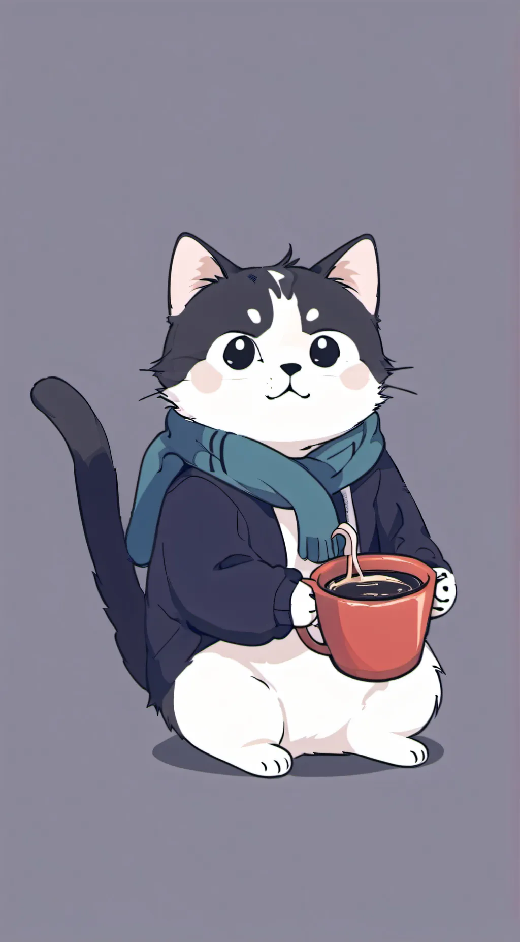 ai character: Depresd cat background