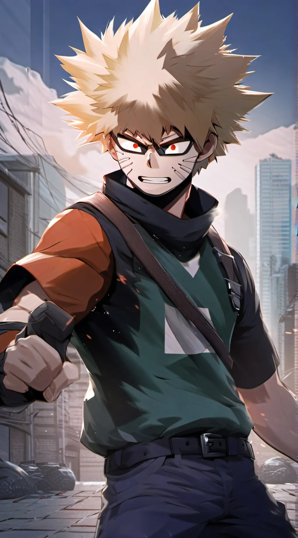 ai character: Bakugo aka Steve  background