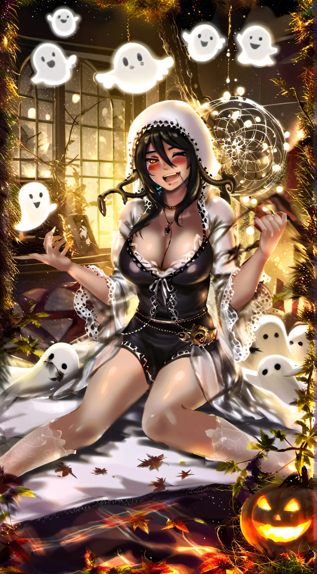 ai character: Ghost face background