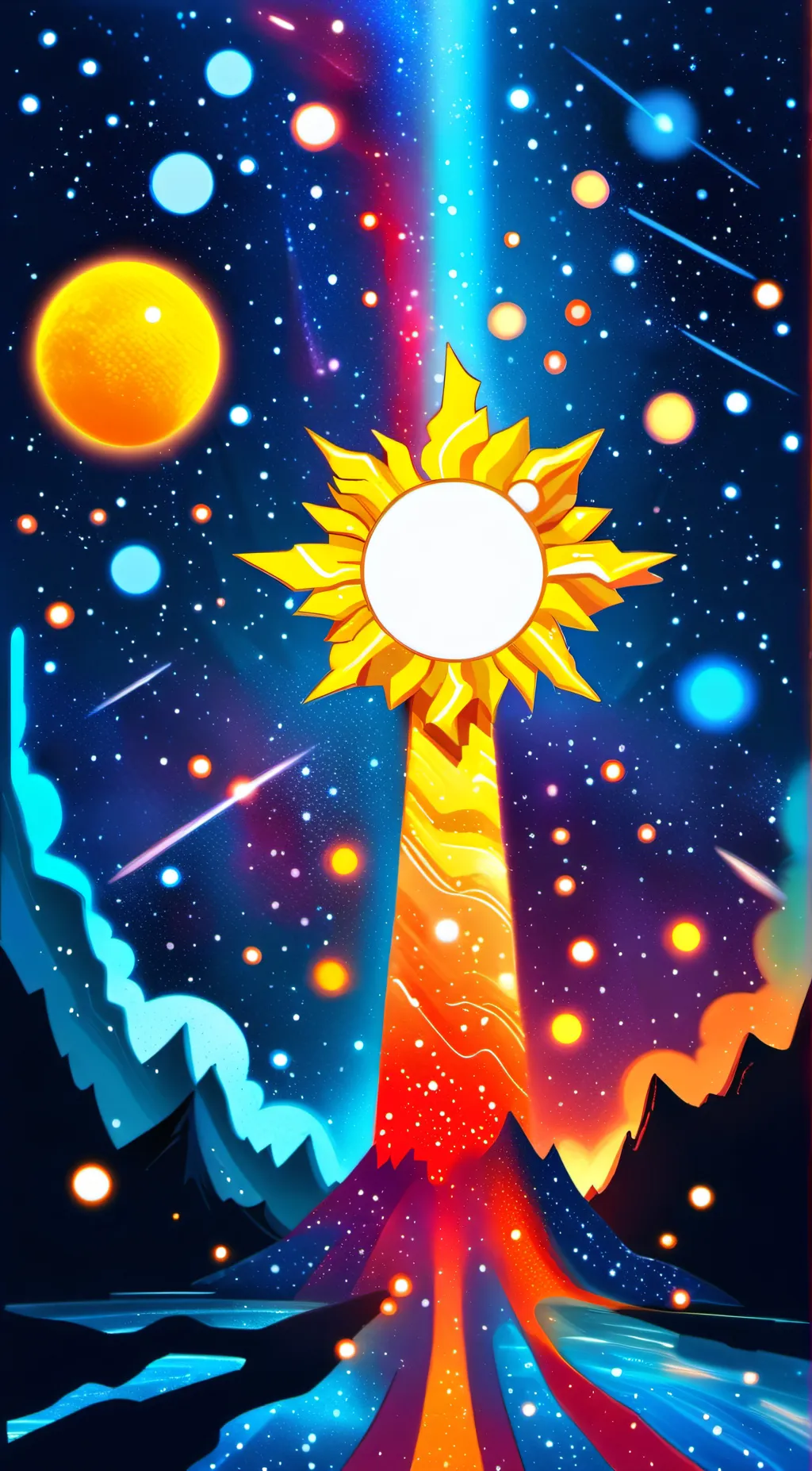ai character: sun background