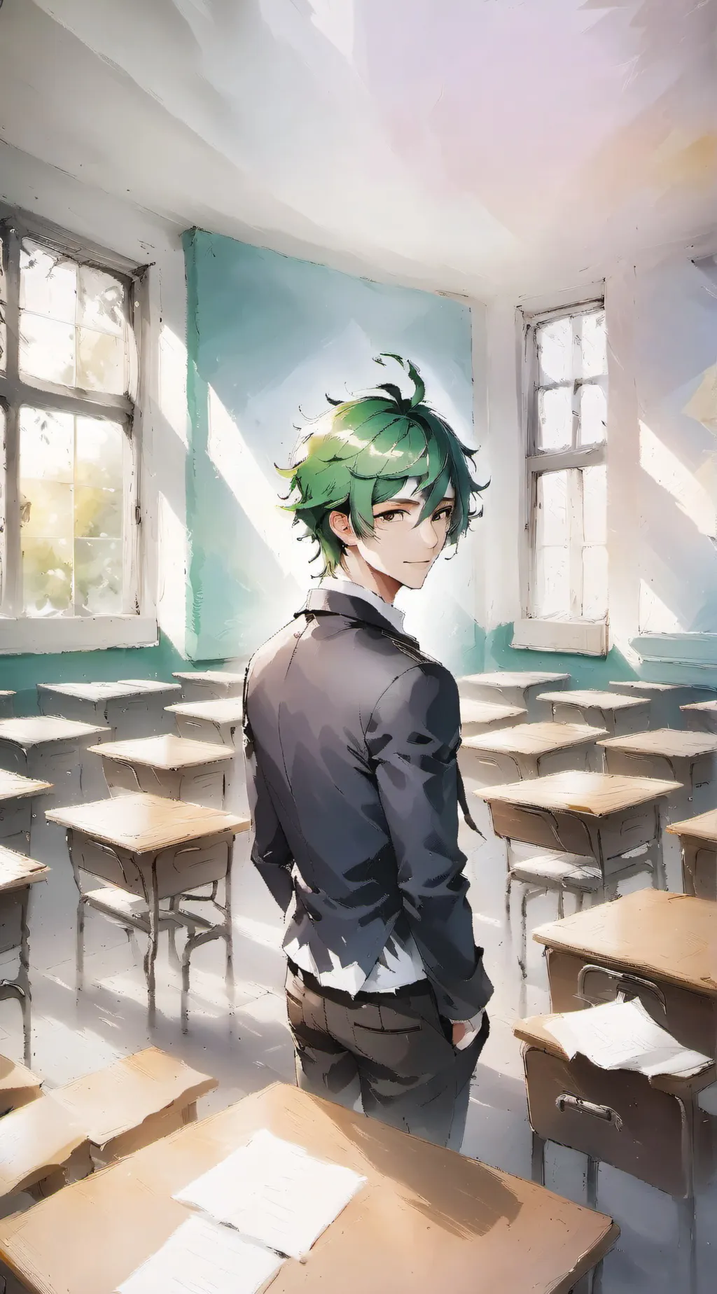 ai character: New student in UA background