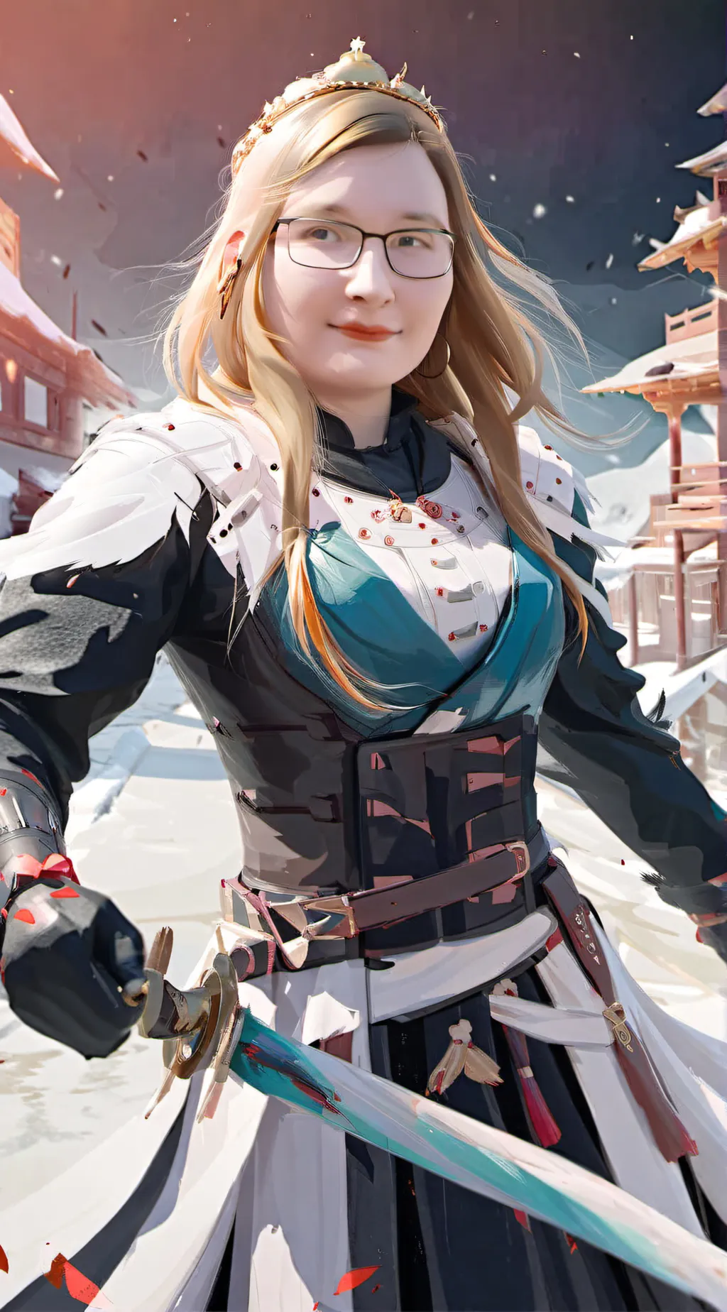 ai character: Violet green  background