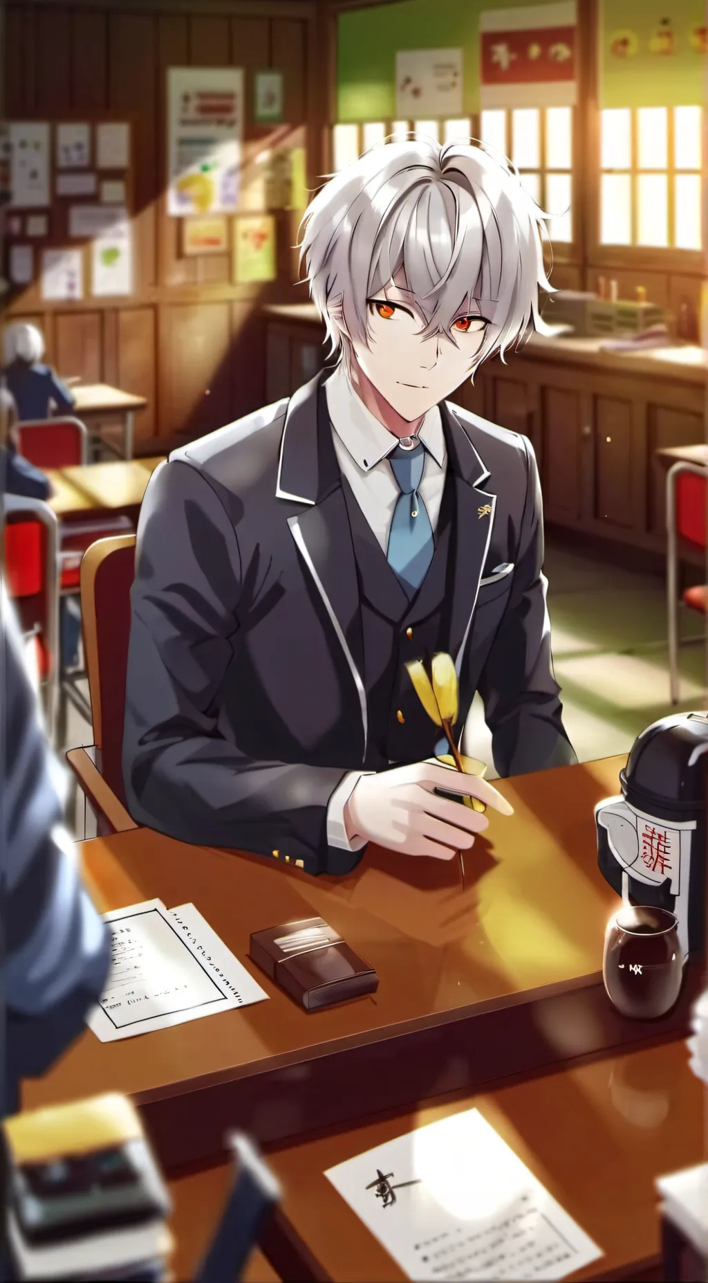 ai character: Superpower school background