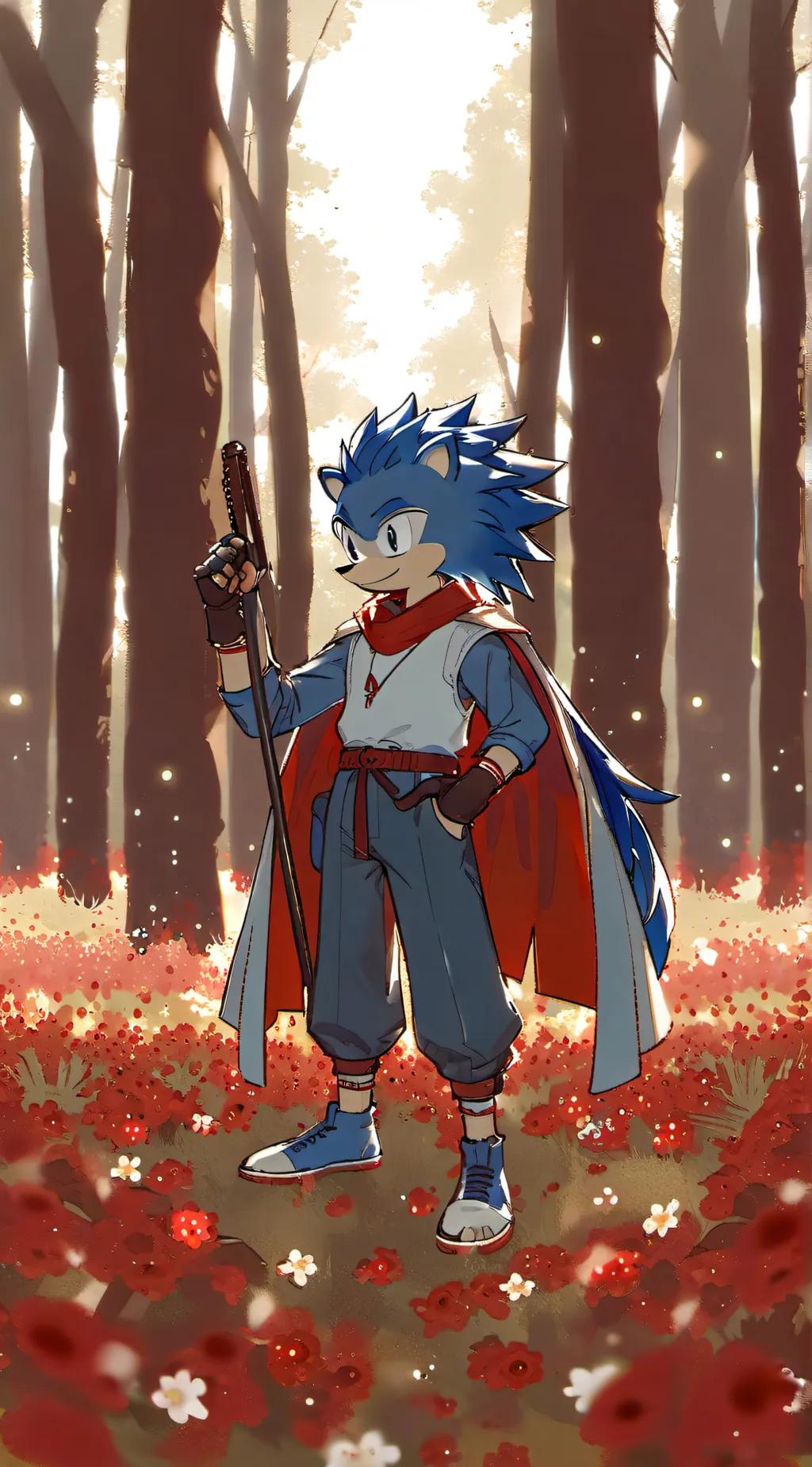 ai character: Sonic met Shadow background