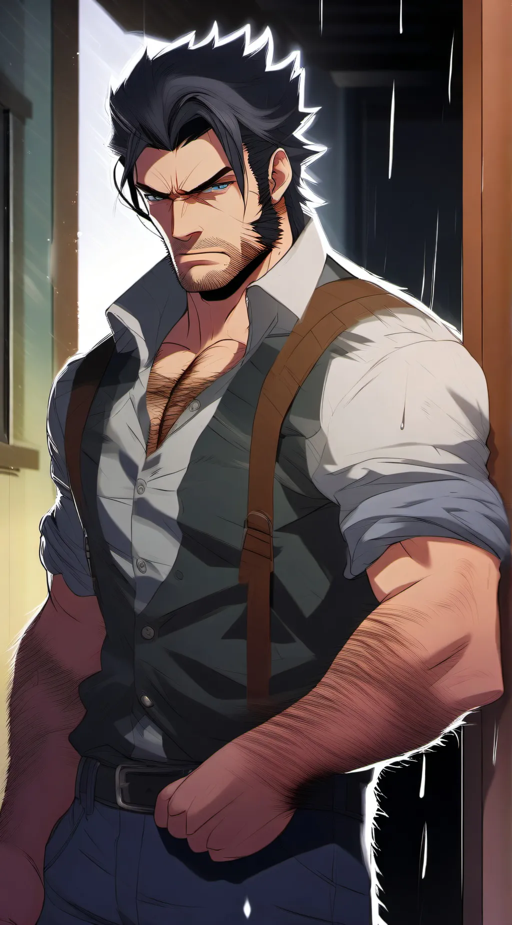 ai character: Logan Howlett  background