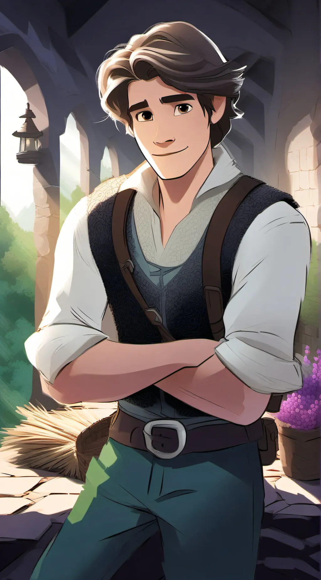 ai character: Flynn Ryder  background
