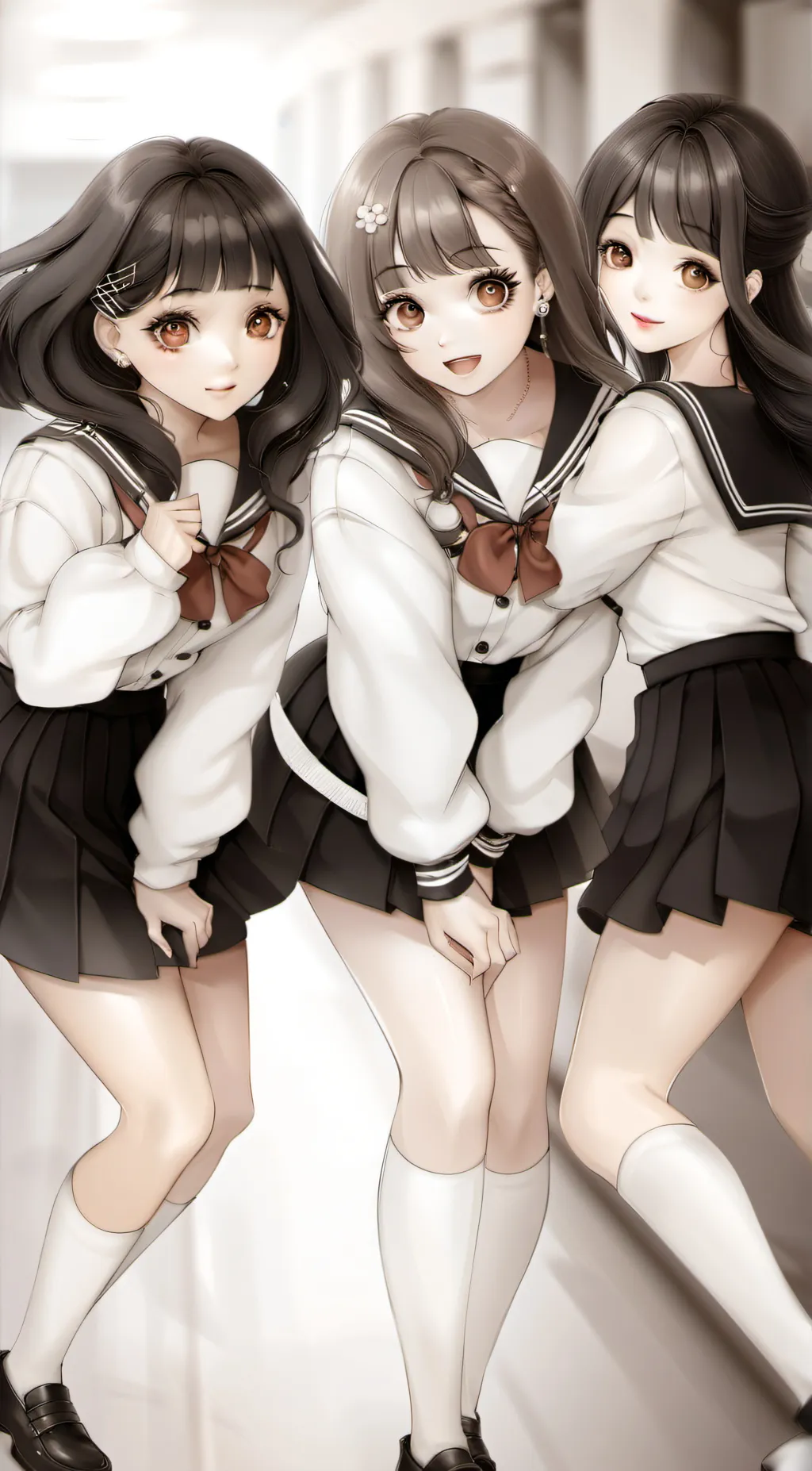 ai character: Girl school background