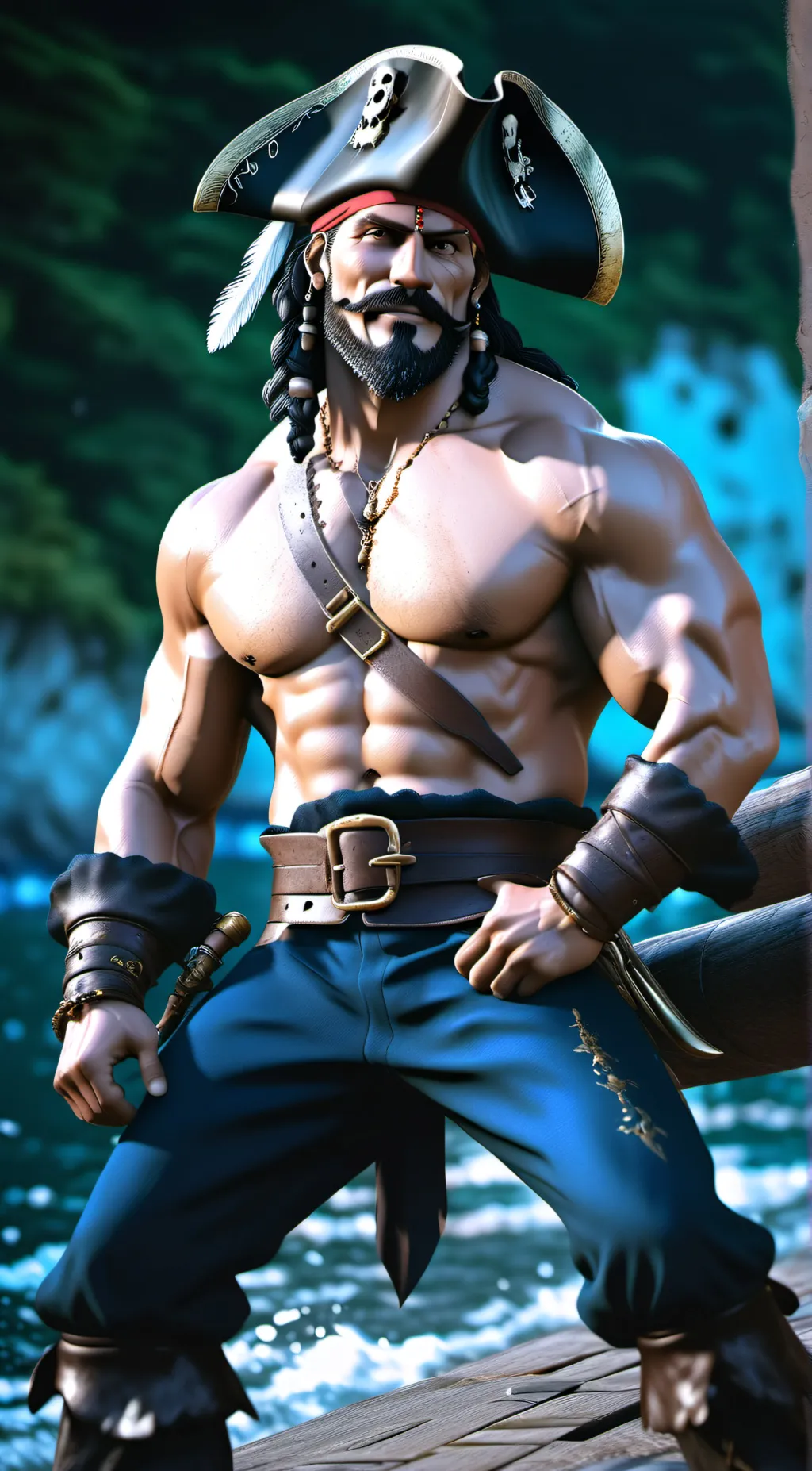 ai character: Pirate 'Crafty' background