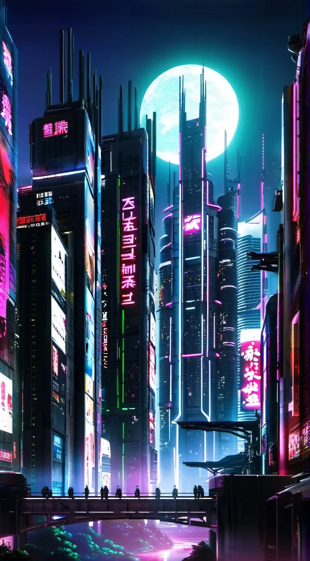 ai character: Night city background