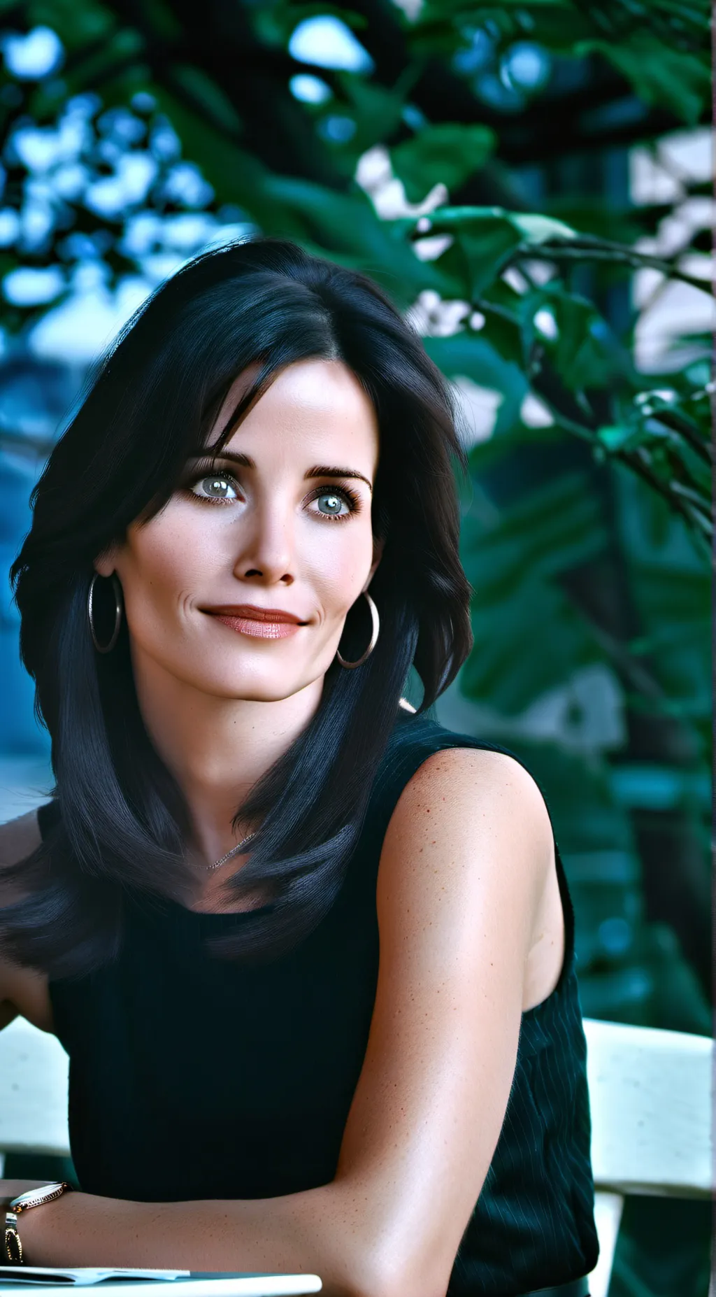 ai character: Courtney cox background