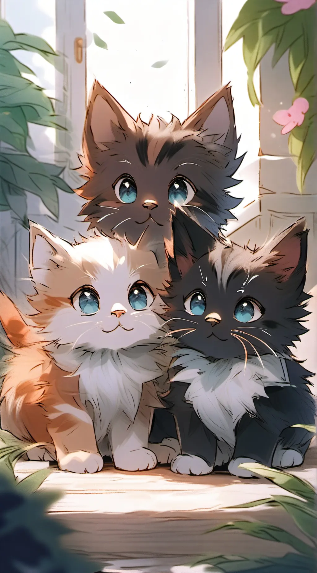 ai character: The babies kittens background