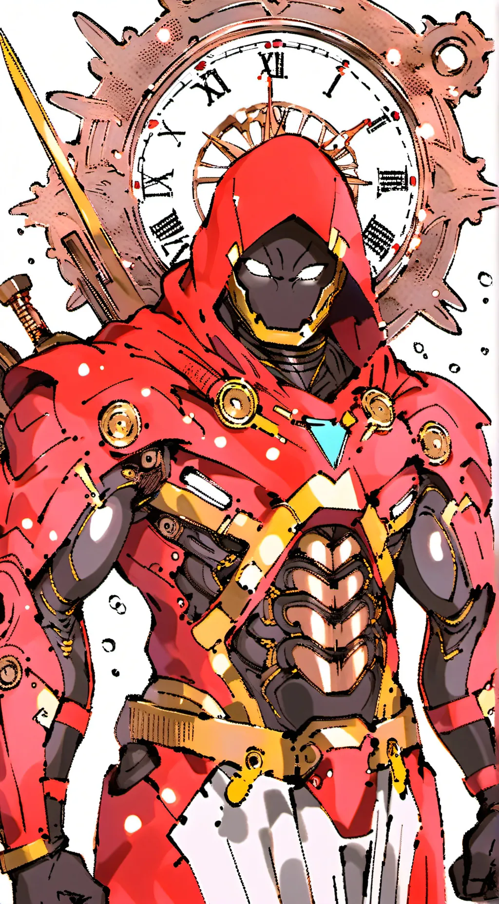 ai character: titan clock man background