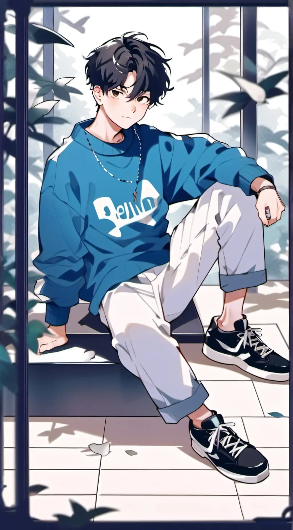 ai character: dim background