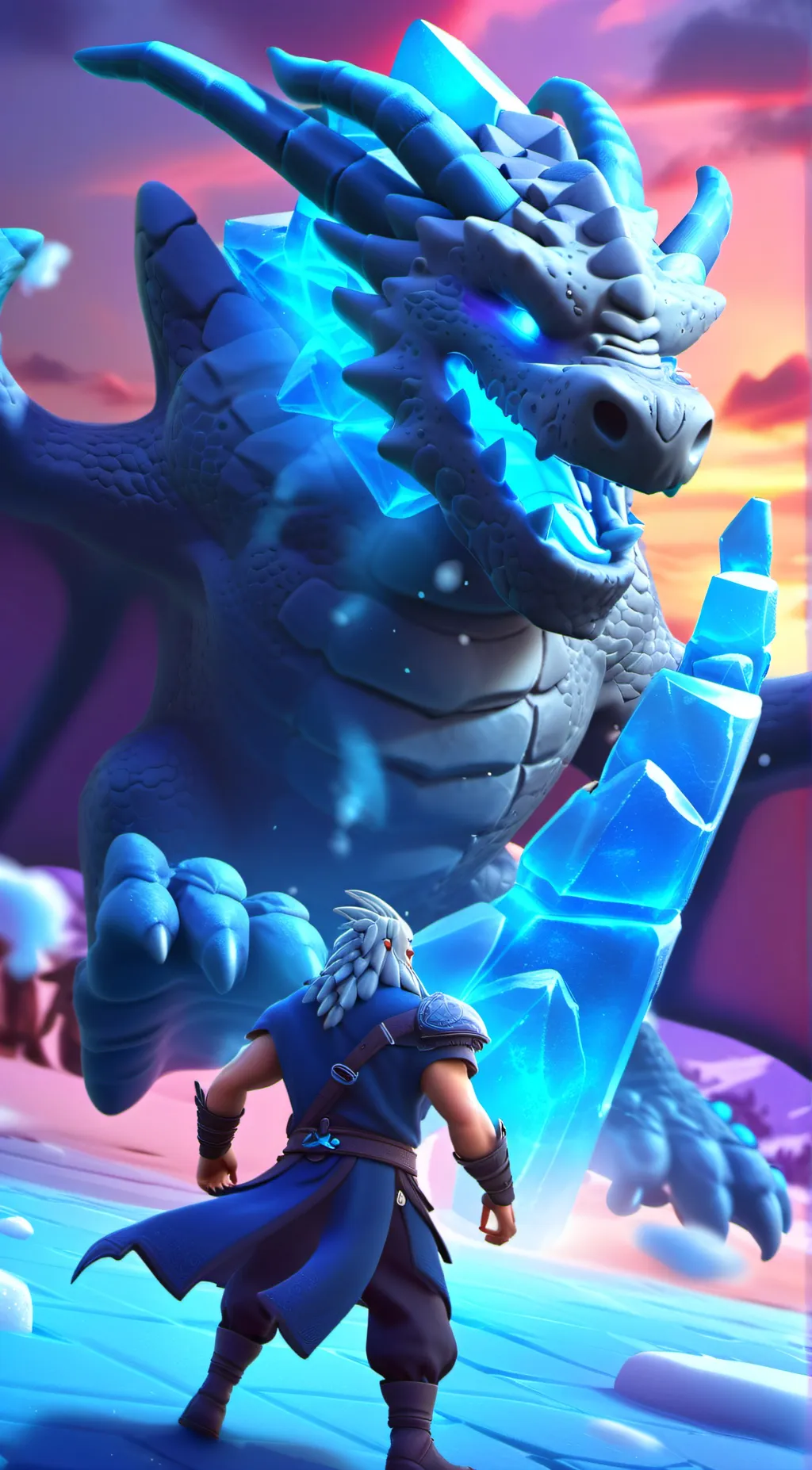 ai character: Freezezard🧊 background