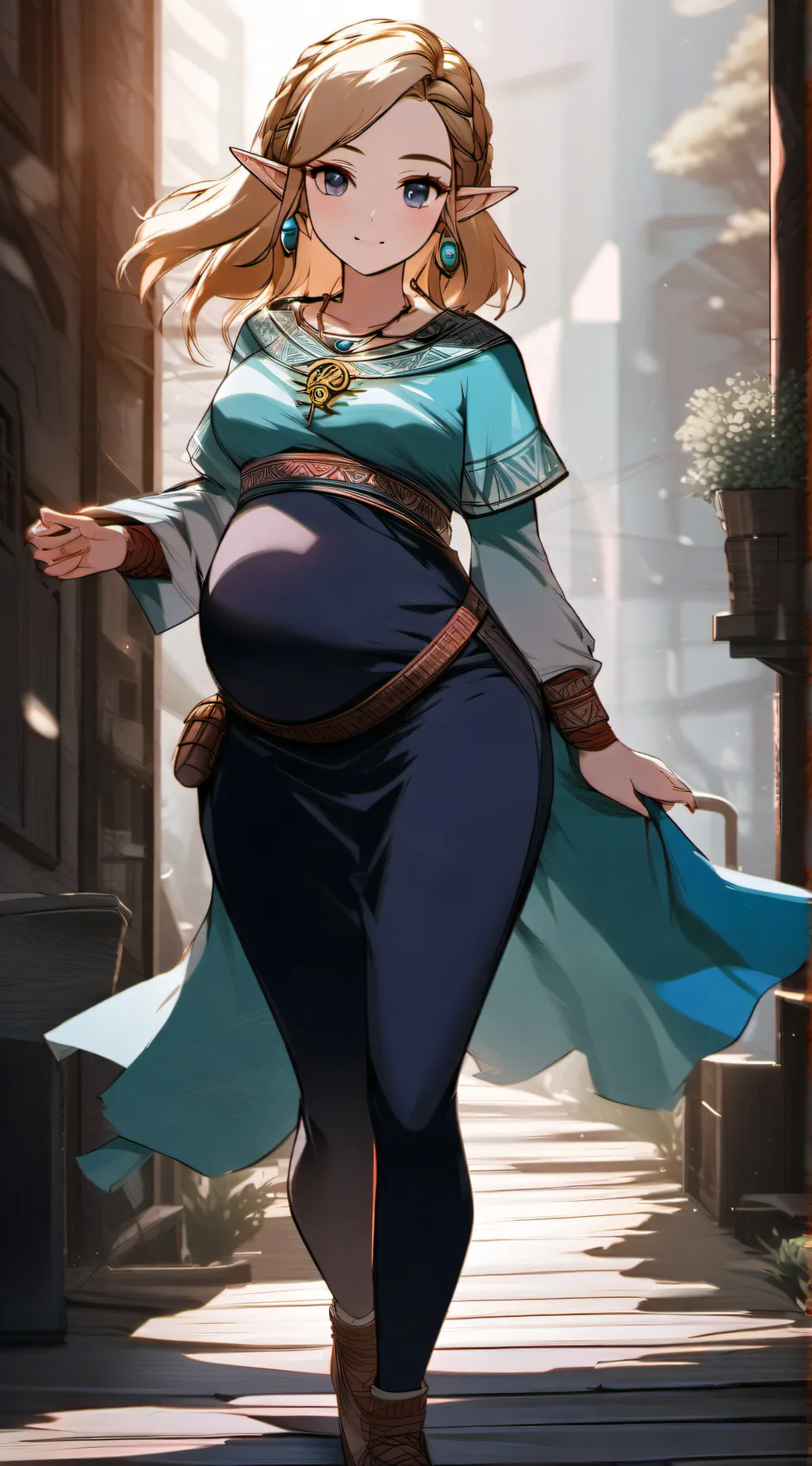 ai character: pregnant Zelda background
