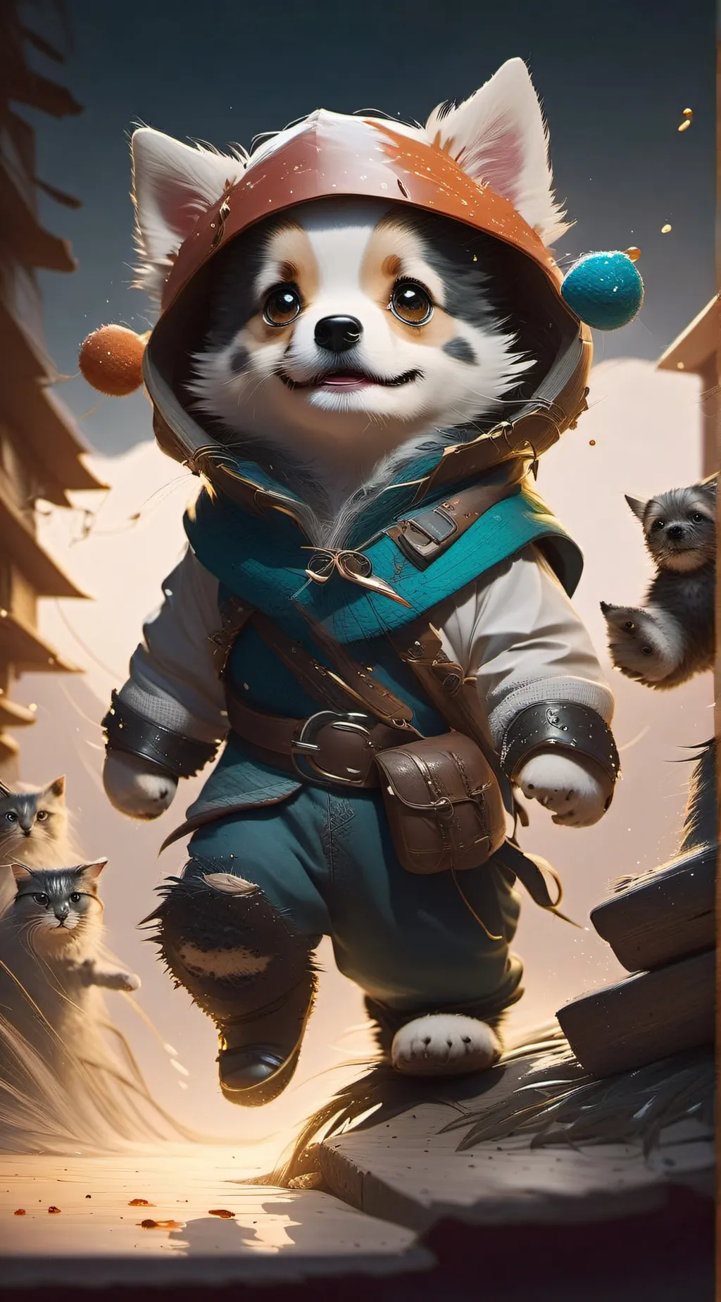ai character: Cat warrior background