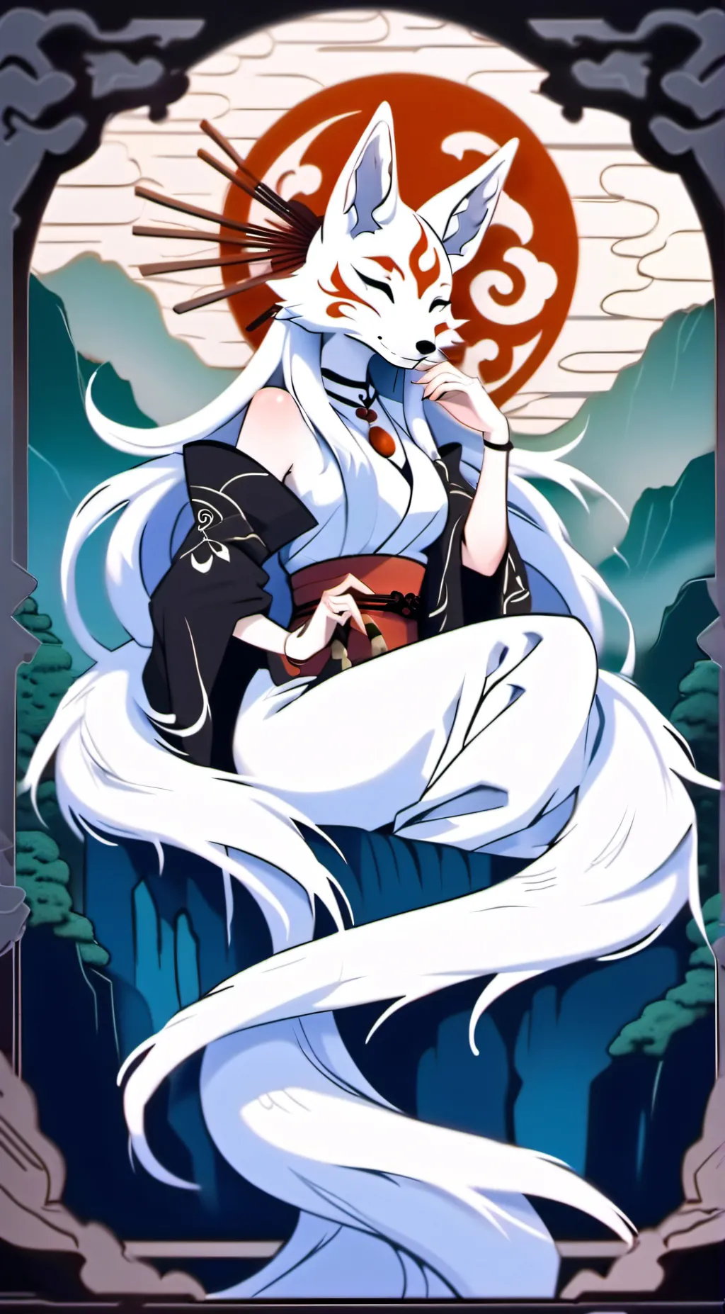 ai character: kitsune background