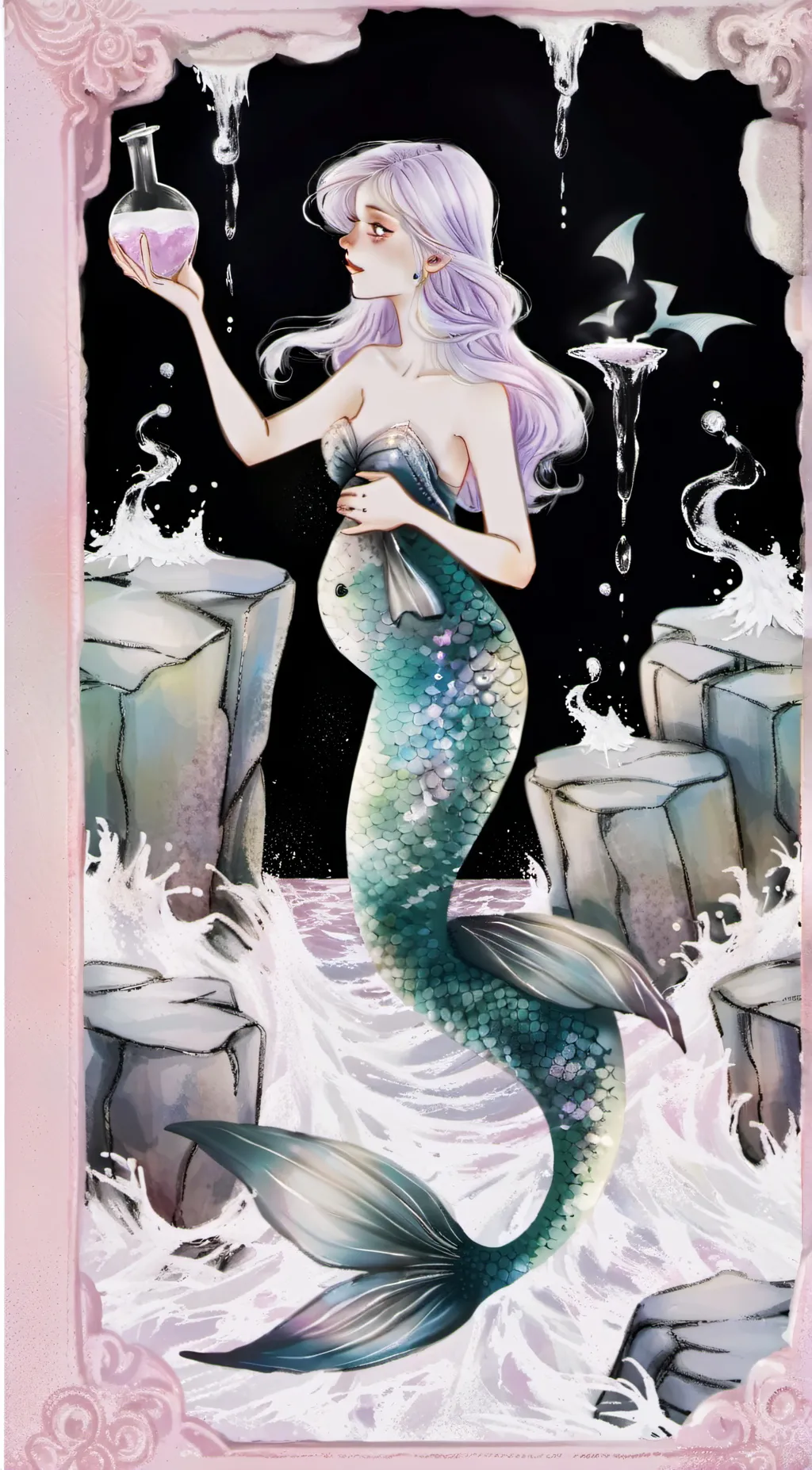 ai character: Pregnant Mermaid background