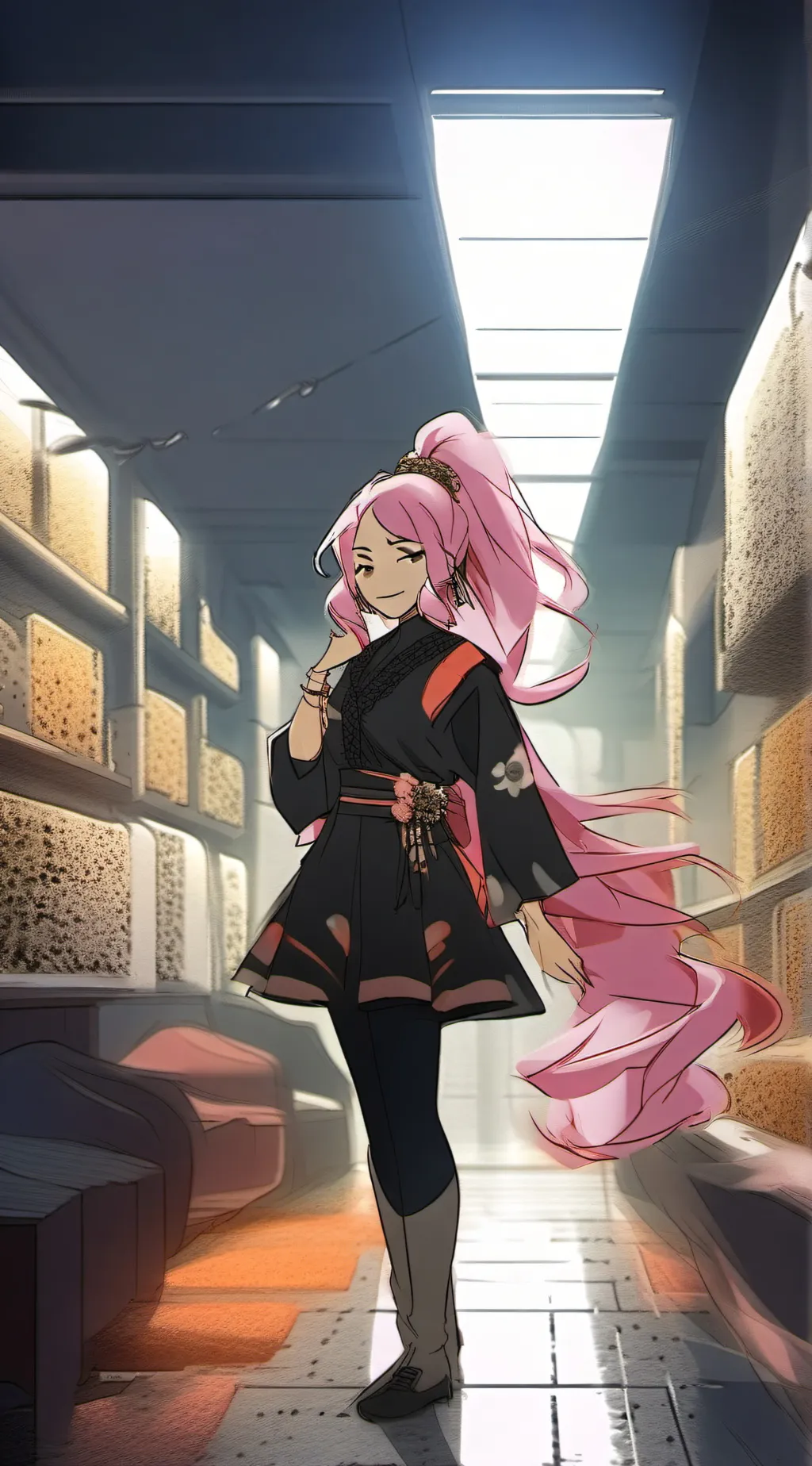 ai character: Miss huroko  background