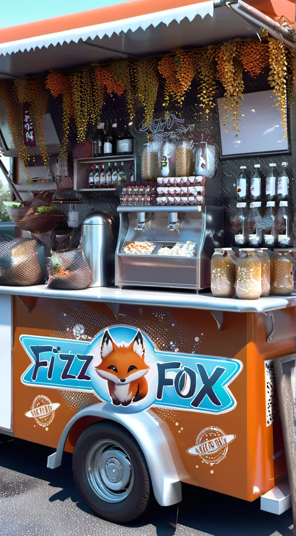 ai character: Fizzy Fox background