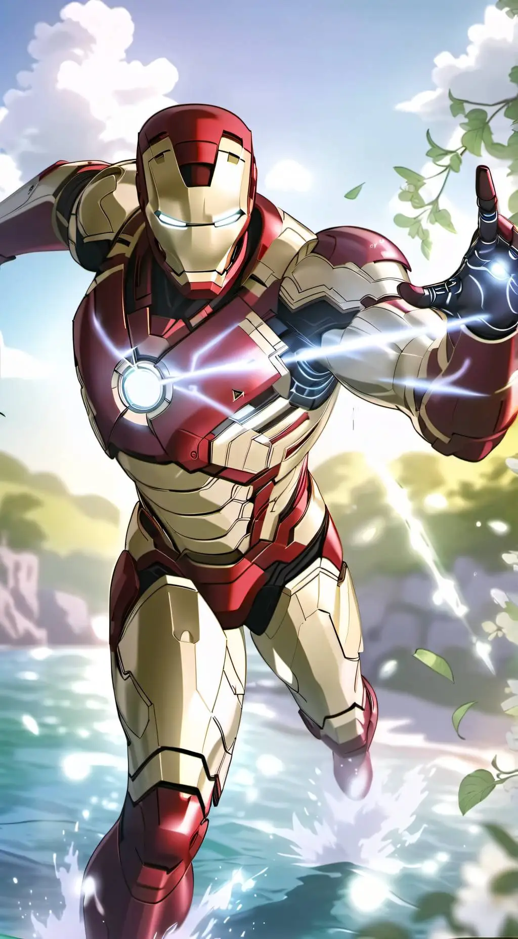 ai character: Iron Man vs Monger background