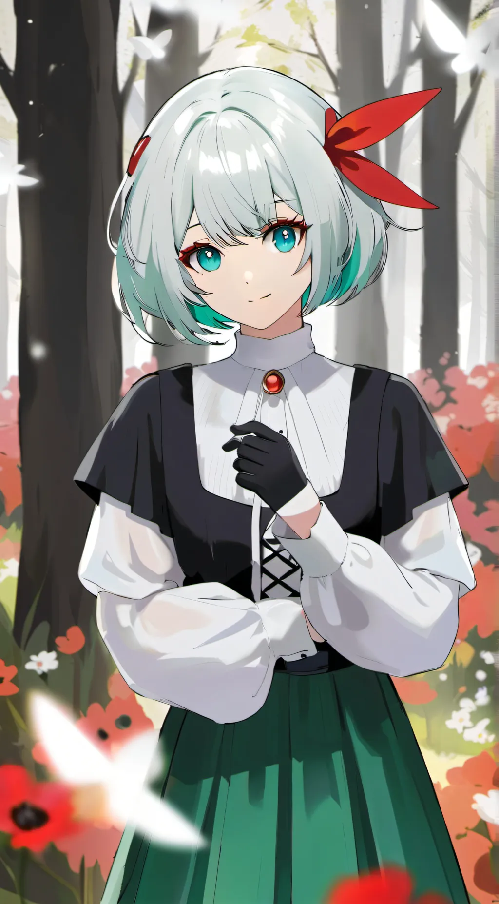 ai character: Cyber gardevoir background