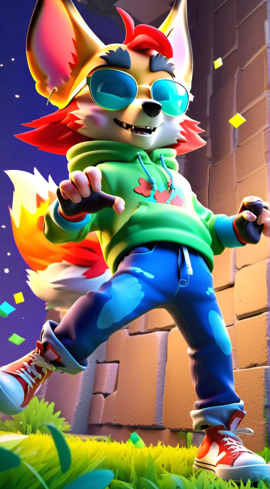 ai character: Foxy Leon Fox background