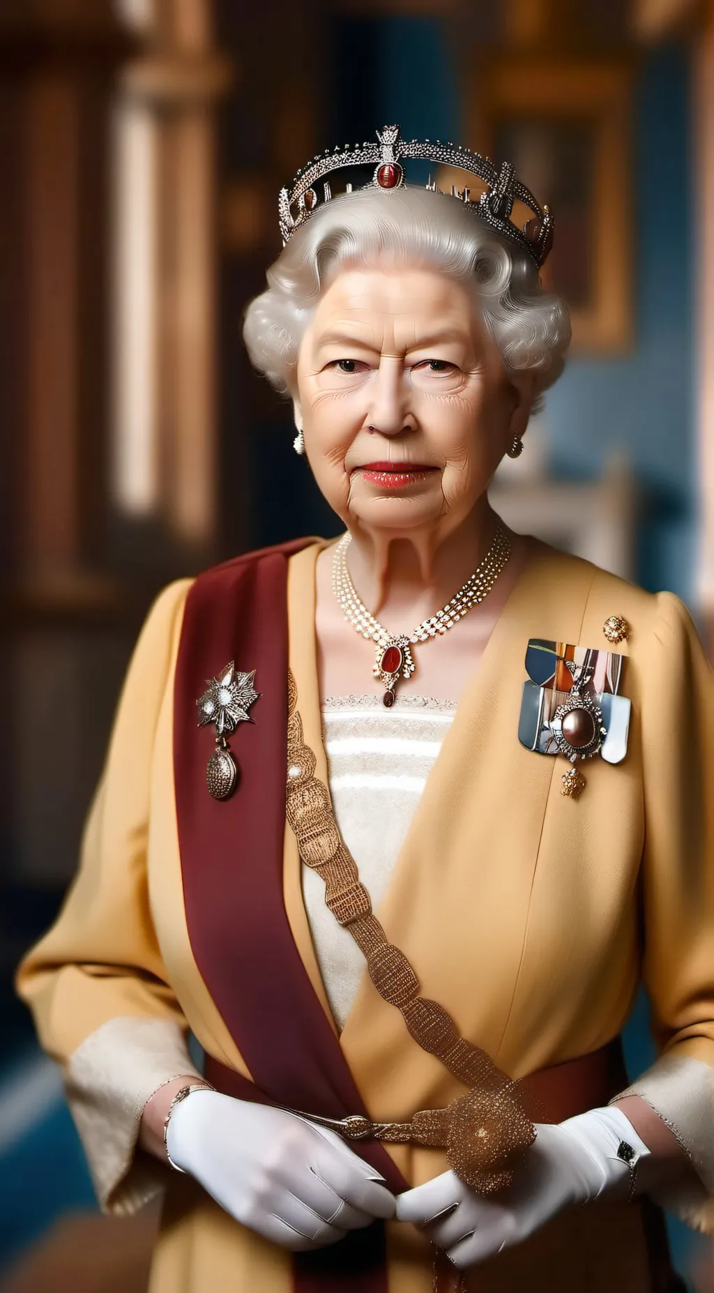ai character: queen liz II background