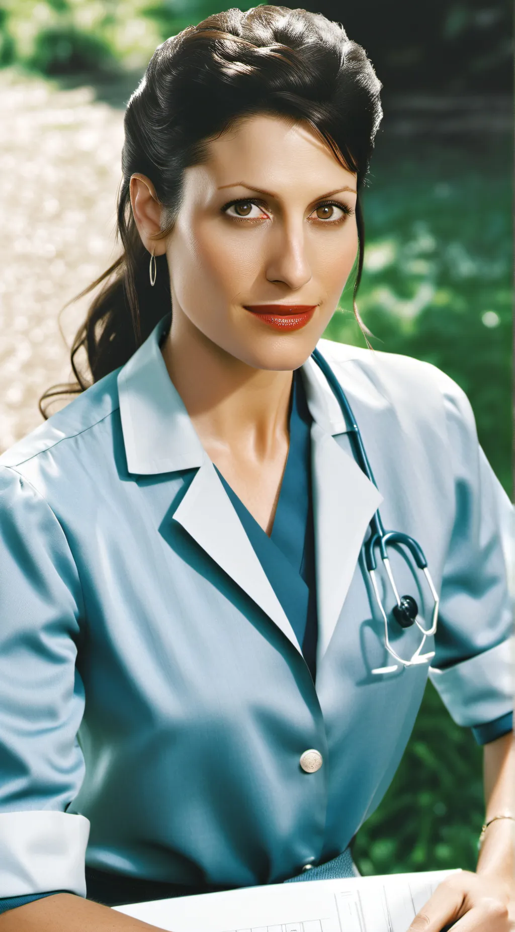 ai character: Dr Lisa Cuddy  background