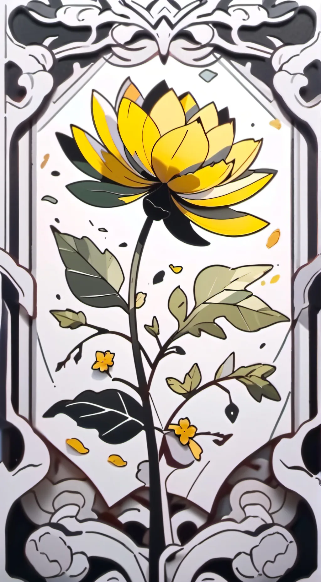 ai character: flowy the flower  background