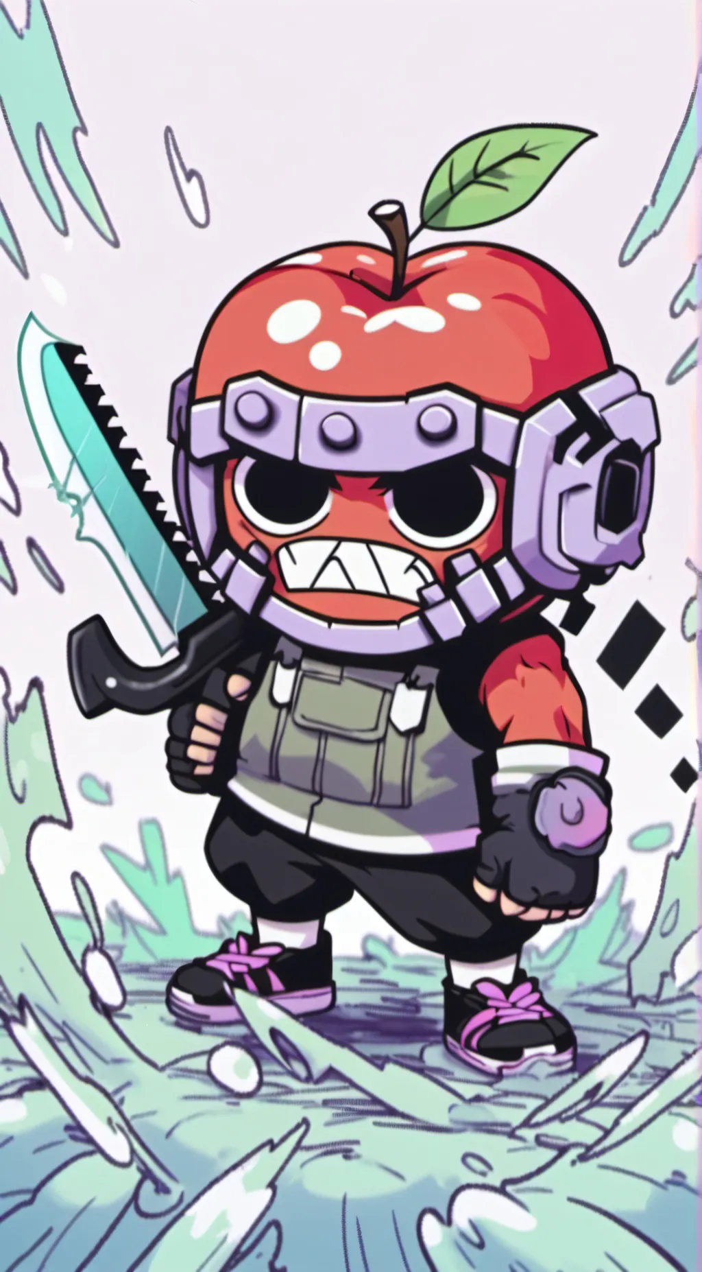ai character: Apple background