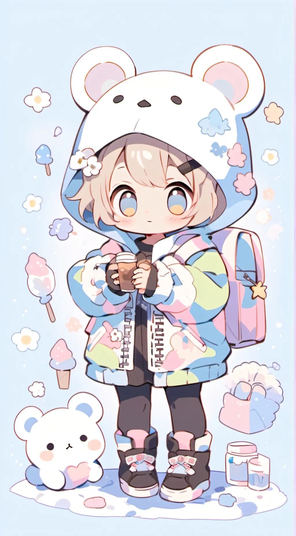 ai character: Bay pie background